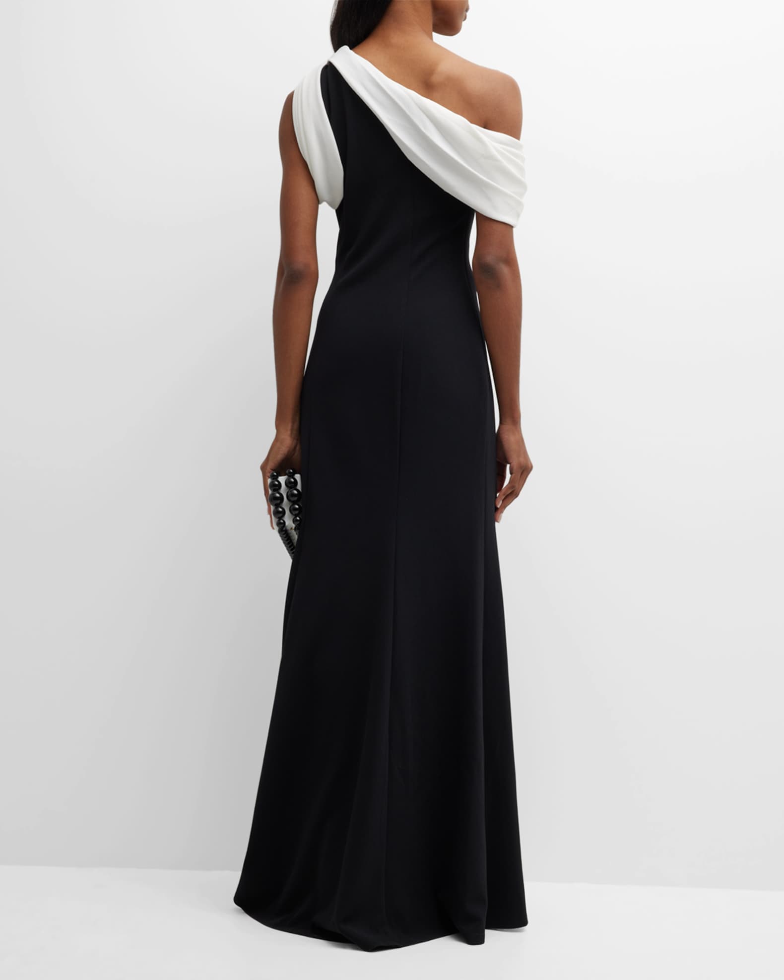 Tadashi Shoji Knotted One-Shoulder Crepe Gown | Neiman Marcus