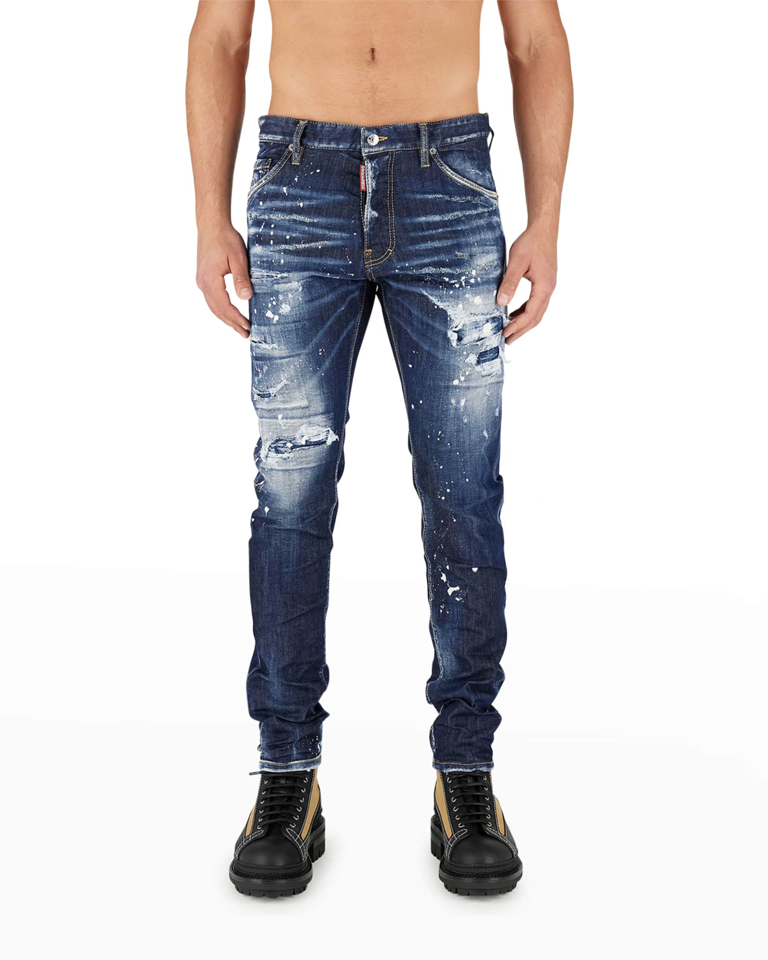 Men's Cool Guy Distressed Paint Jeans