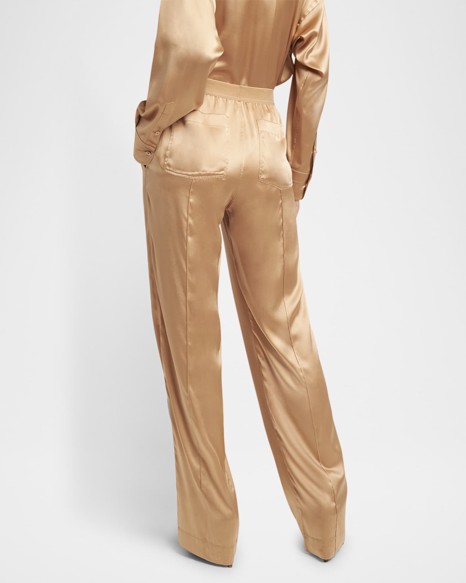 Logo-Banded Silk PJ Pants | Neiman Marcus