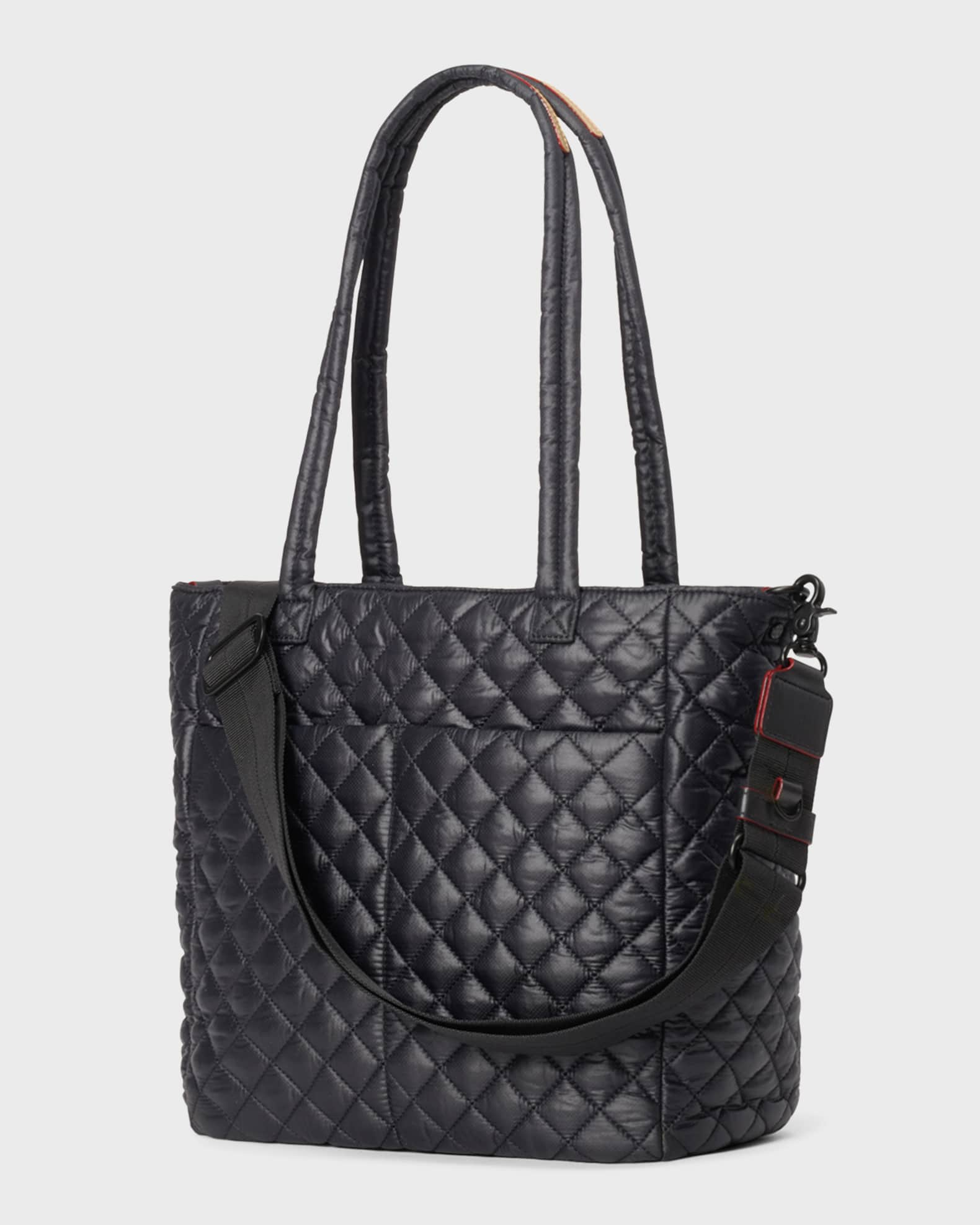 Medium Metro Box Tote Bag in Black Leather | MZ Wallace