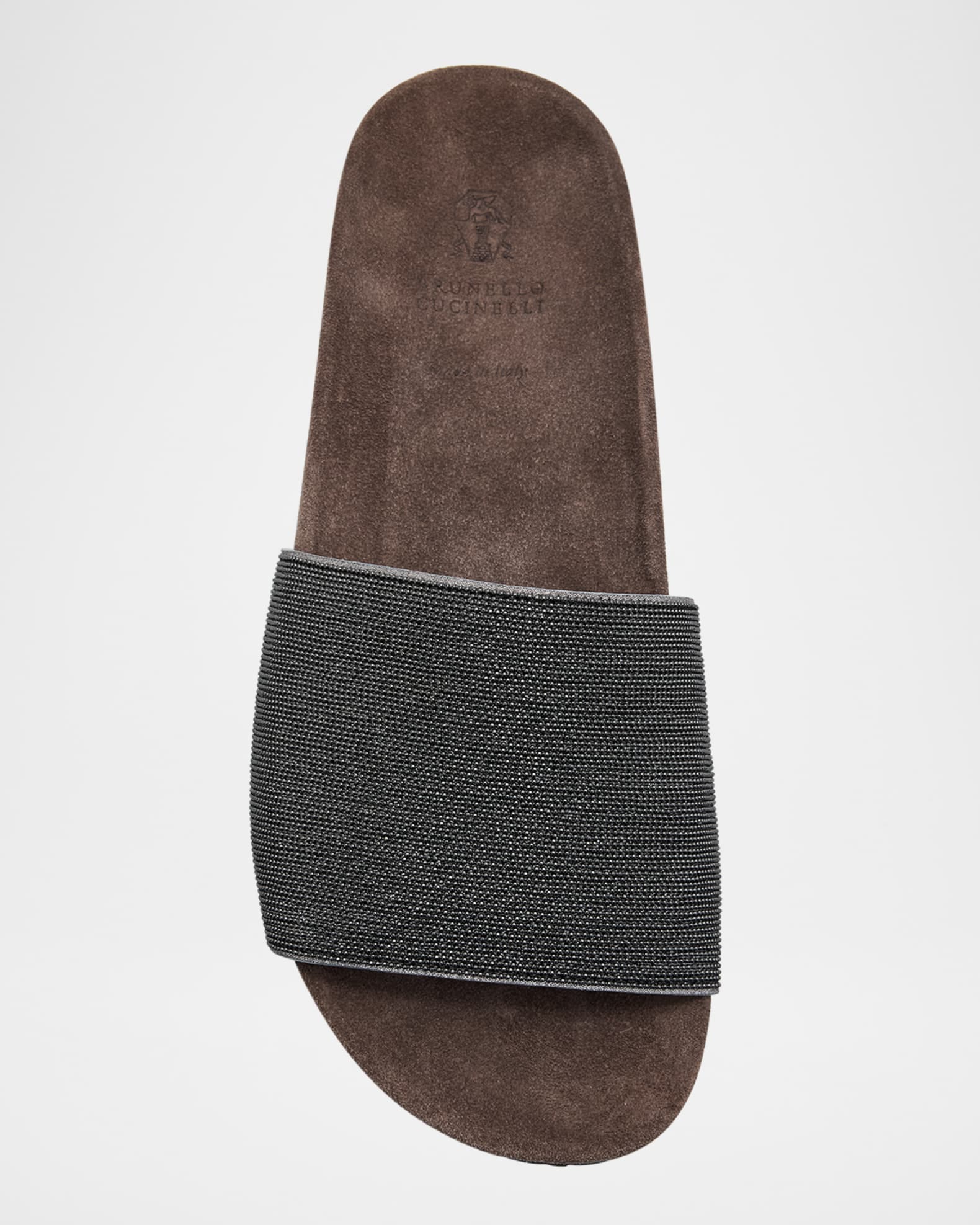 Brunello Cucinelli Monili Band Flat Pool Sandals | Neiman Marcus