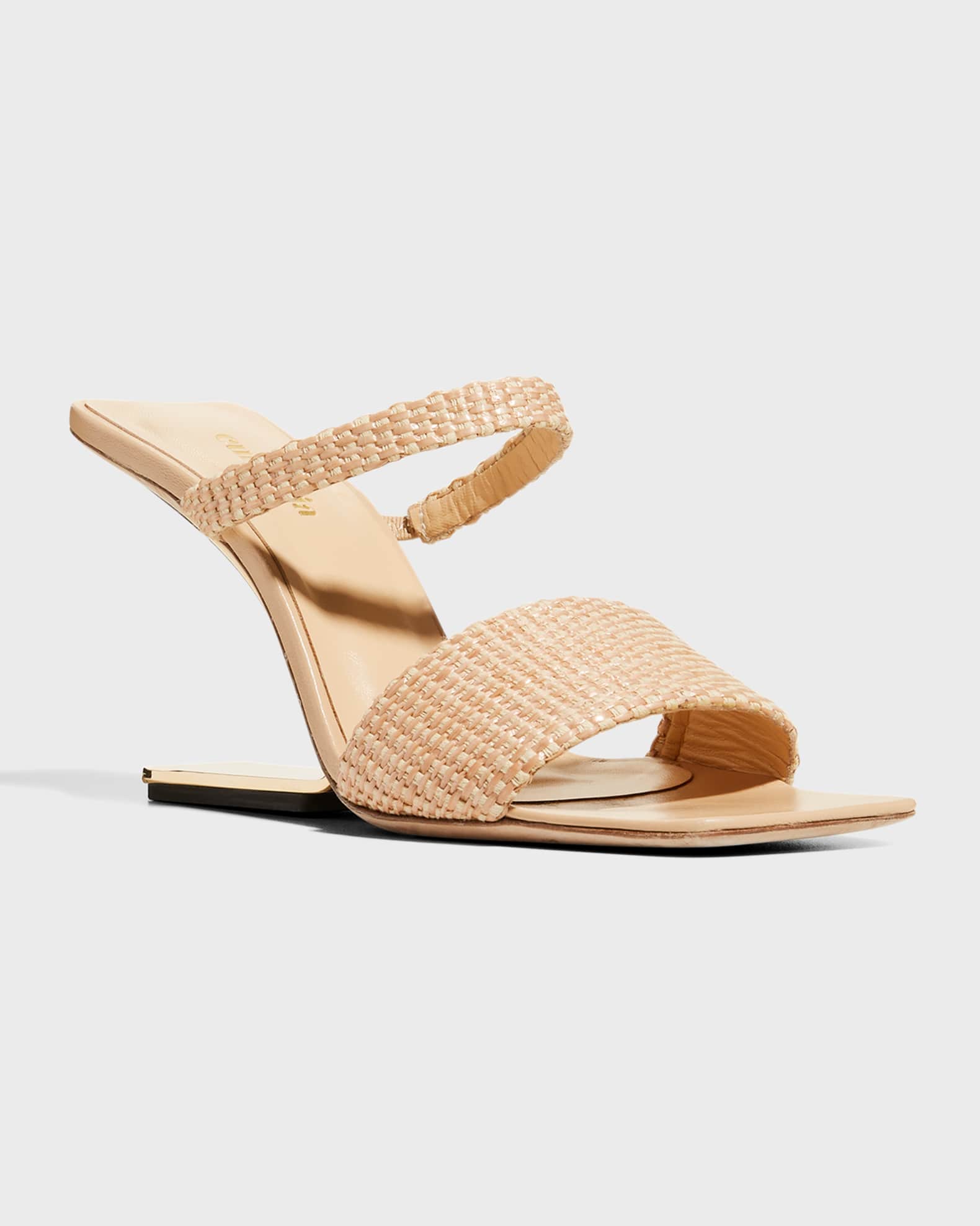 Cult Gaia Rene Woven Cantilevered Heel Sandals | Neiman Marcus