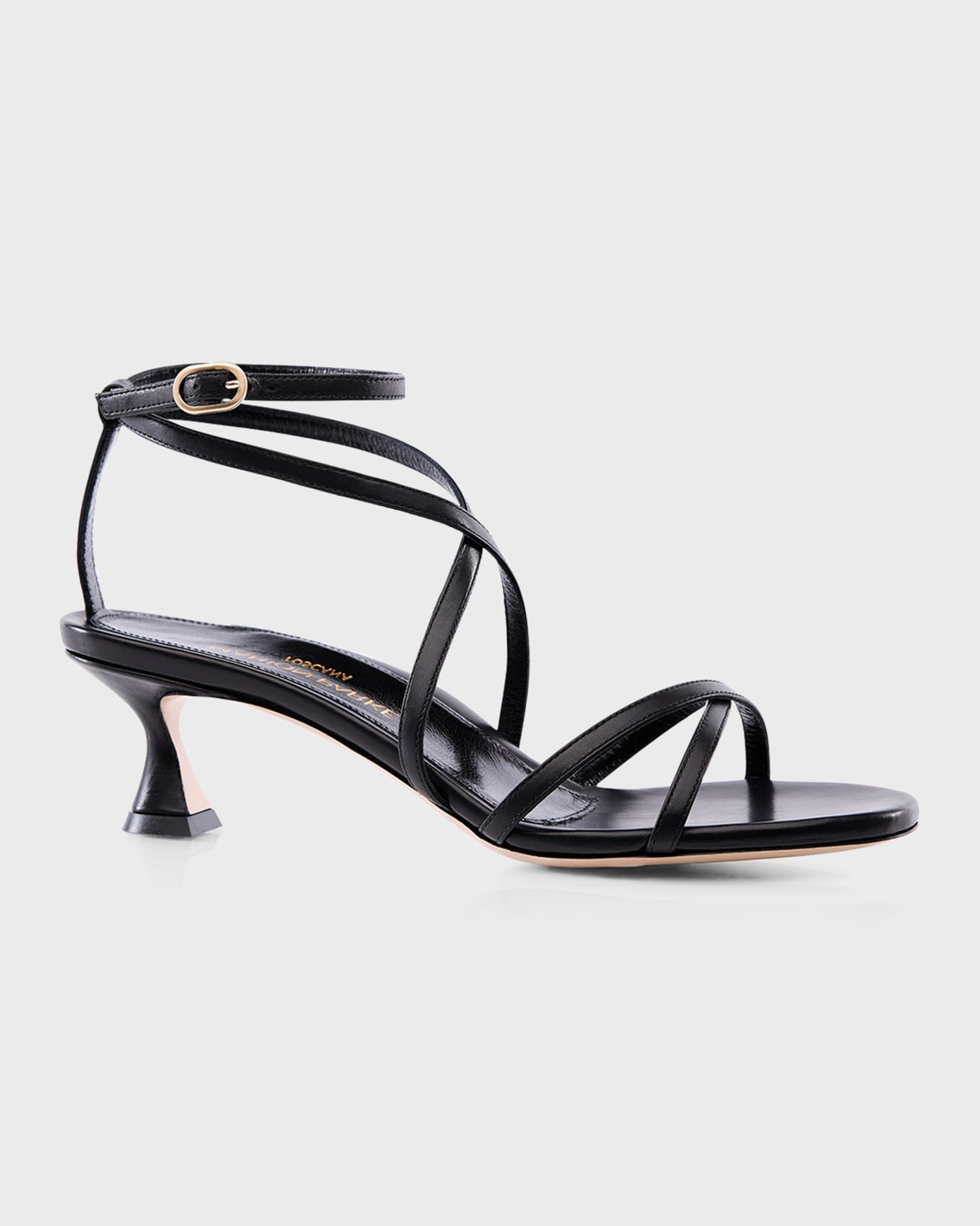 Marion Parke Raina Leather Strappy Kitten-Heel Sandals | Neiman Marcus