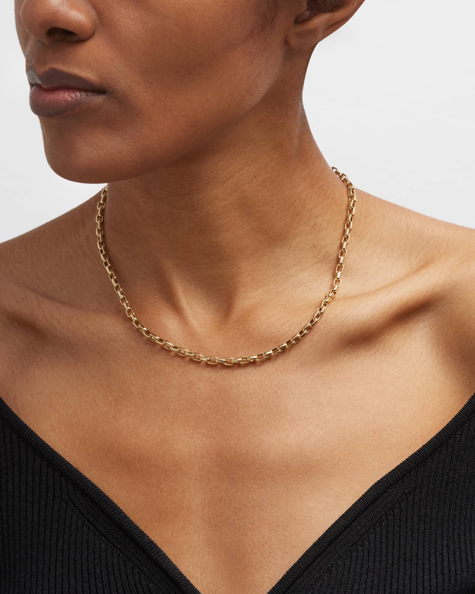 Yellow Gold Chain Necklace, 17"L 1