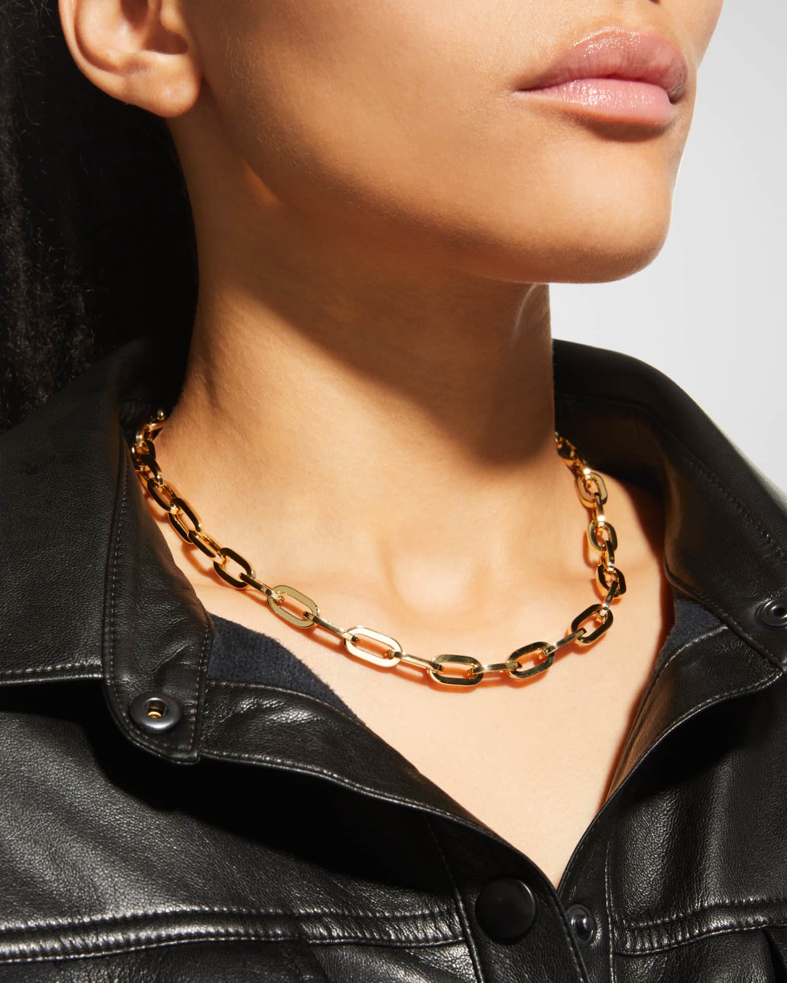 Yellow Gold Classic Oro Collar, 17"L 1