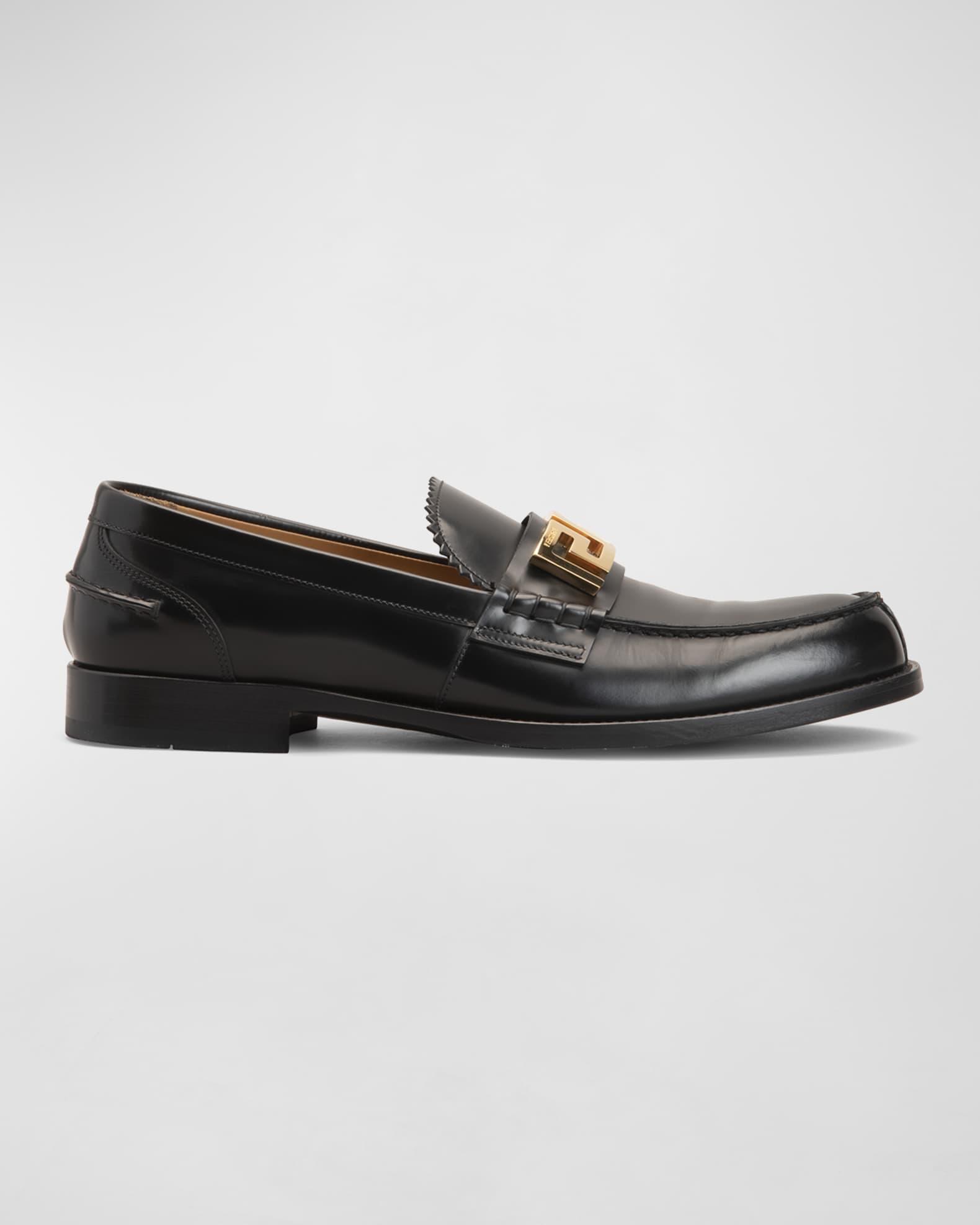 Versace Greca patent leather loafers - Black