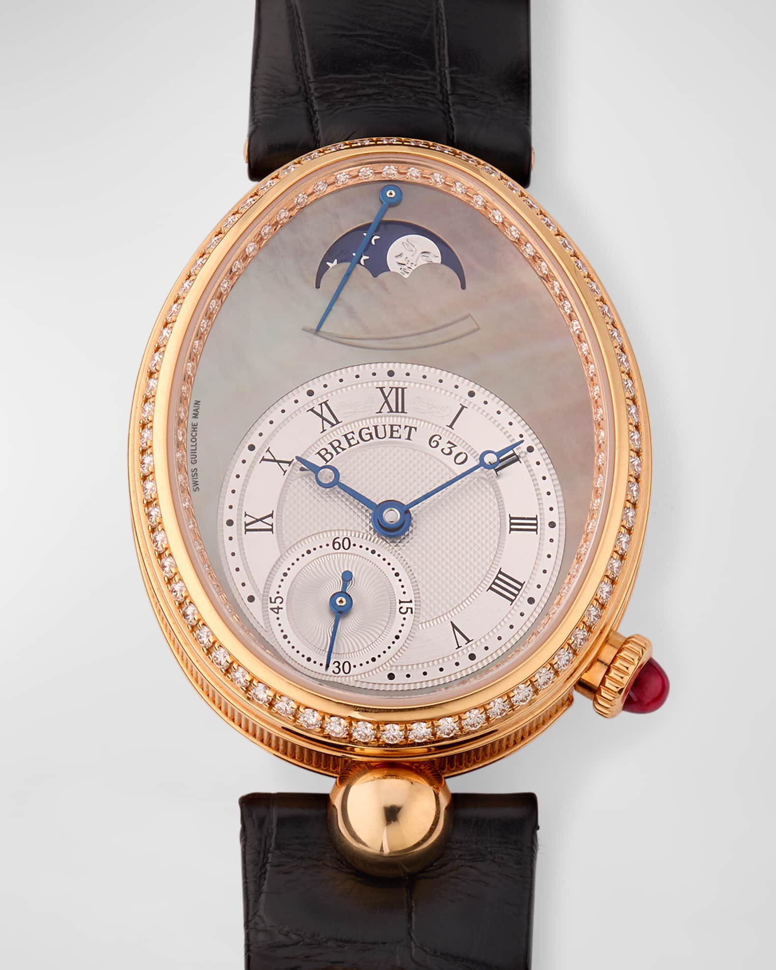 Reine de Naples 18K Rose Gold 28.5mm Watch with Diamonds and Mother-Of-Pearl 0