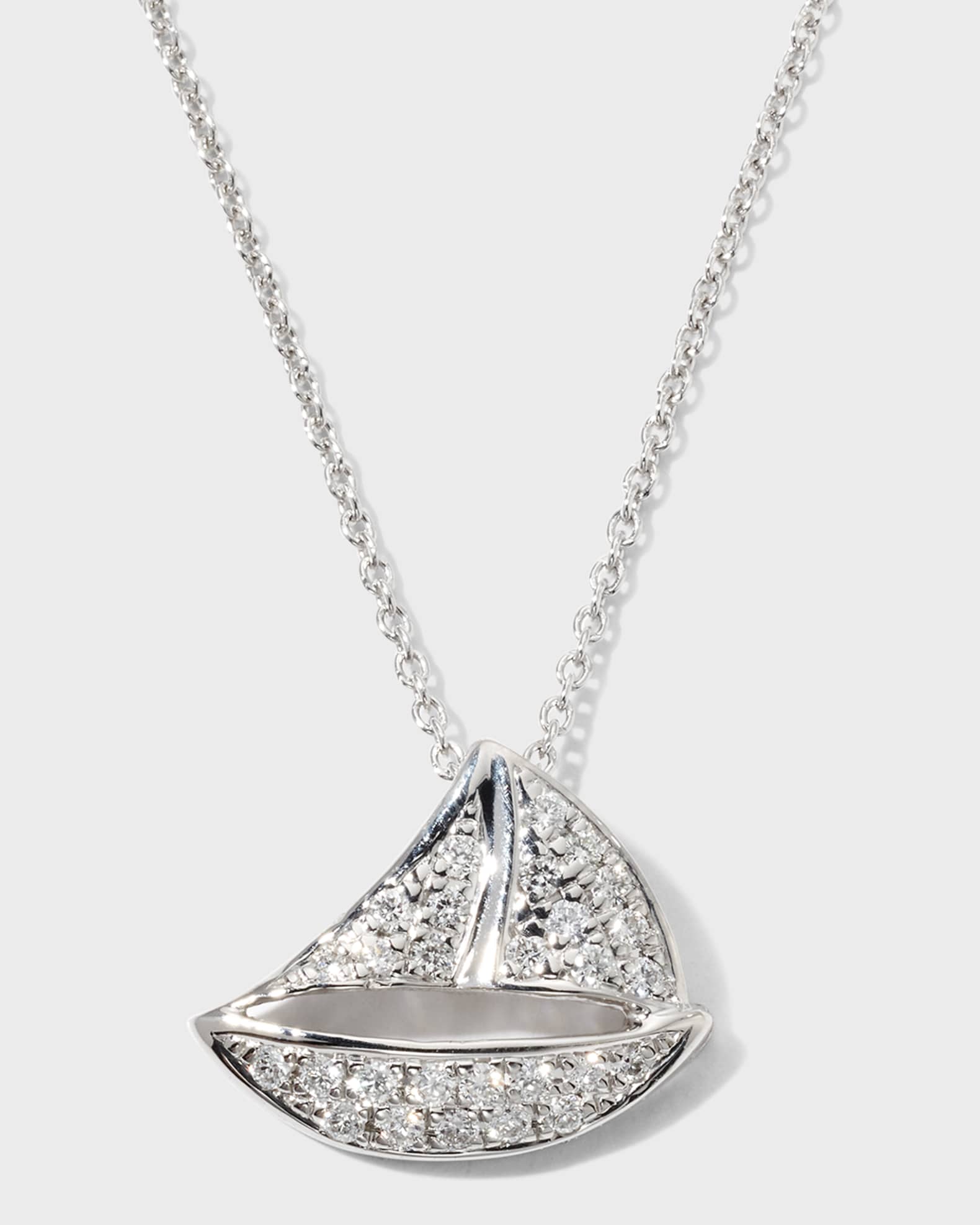 Roberto Coin 18K White Gold Sailboat Pendant Necklace