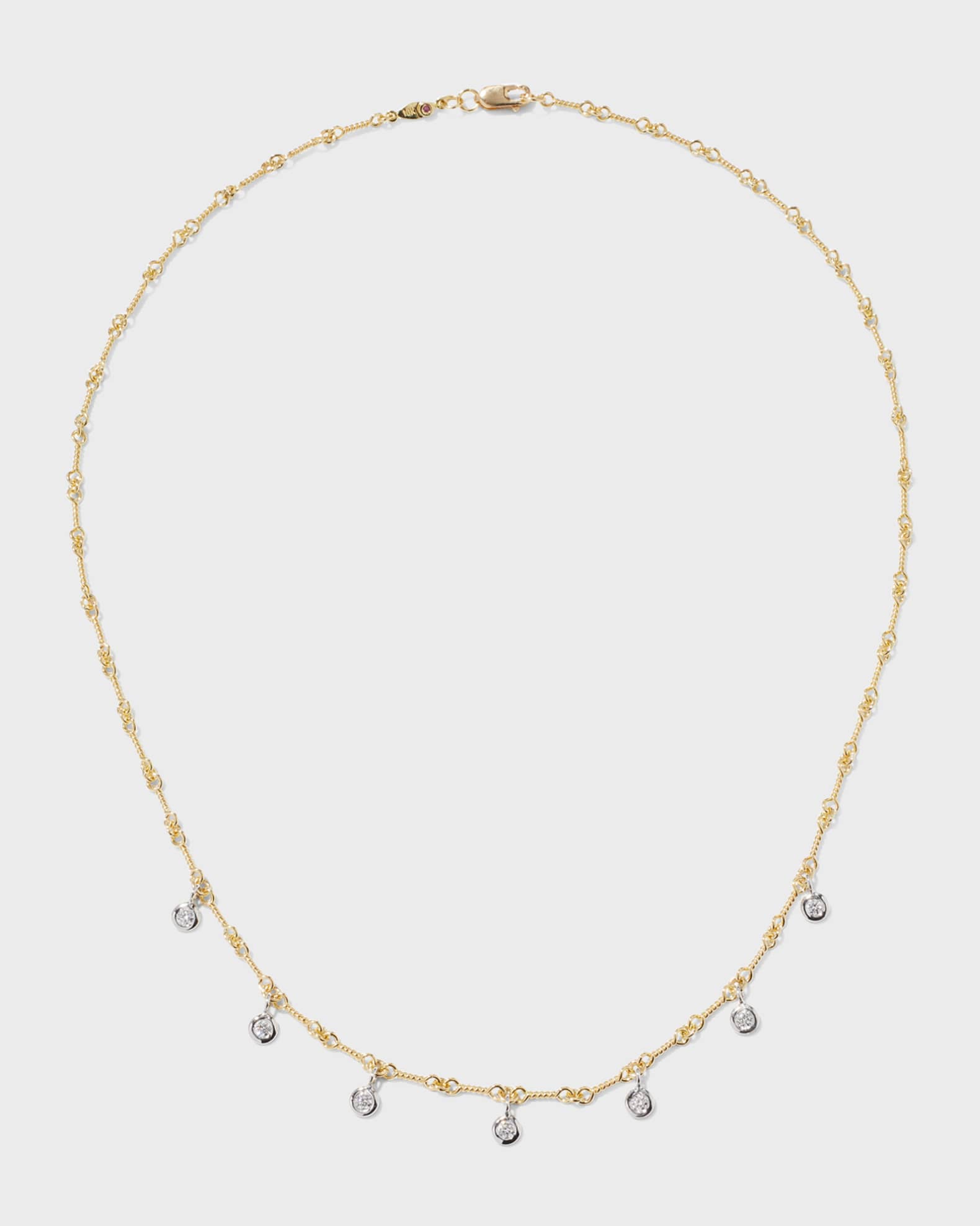Dangle Diamond Dog Bone Chain Necklace 0