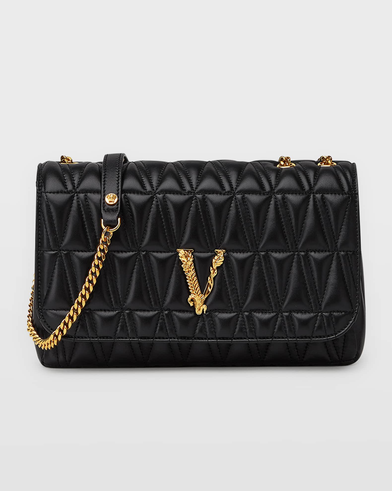 Versace Virtus Quilted Shoulder Bag Neiman Marcus
