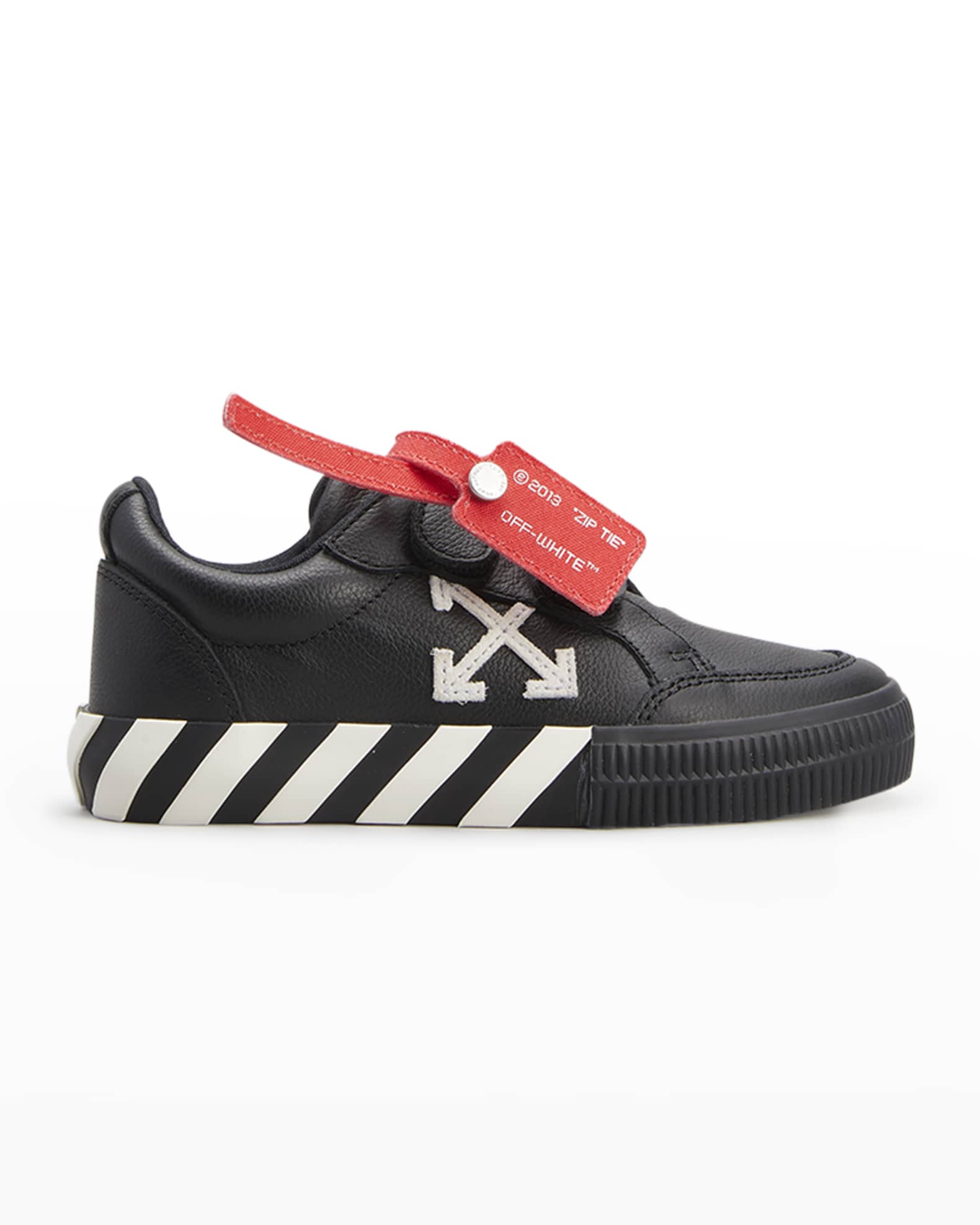 Off-White Kid's Arrow Stripe Leather Sneakers, Toddler/Kids | Marcus