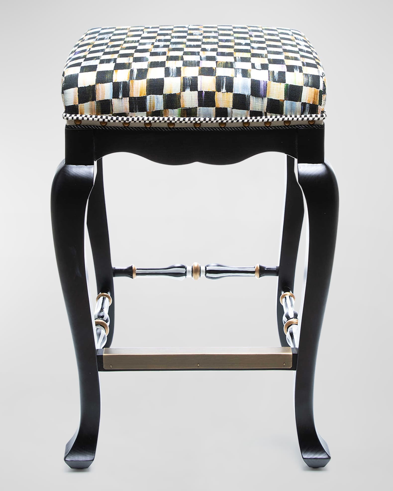 Black Courtly Check Counter Stool, 36"  1