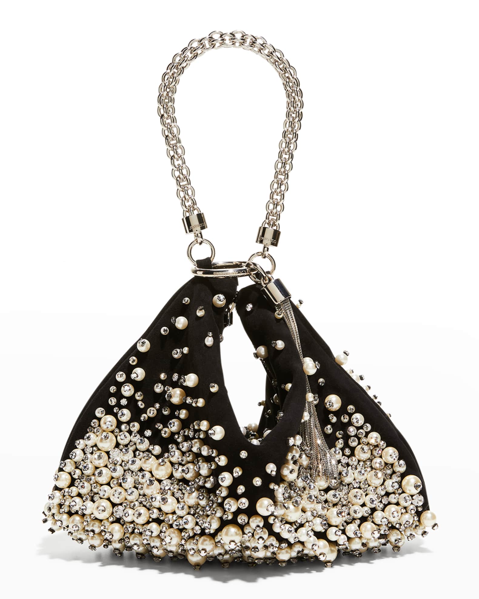 Jimmy Choo Callie Crystal & Pearl-Embellished Top-Handle Bag | Neiman ...