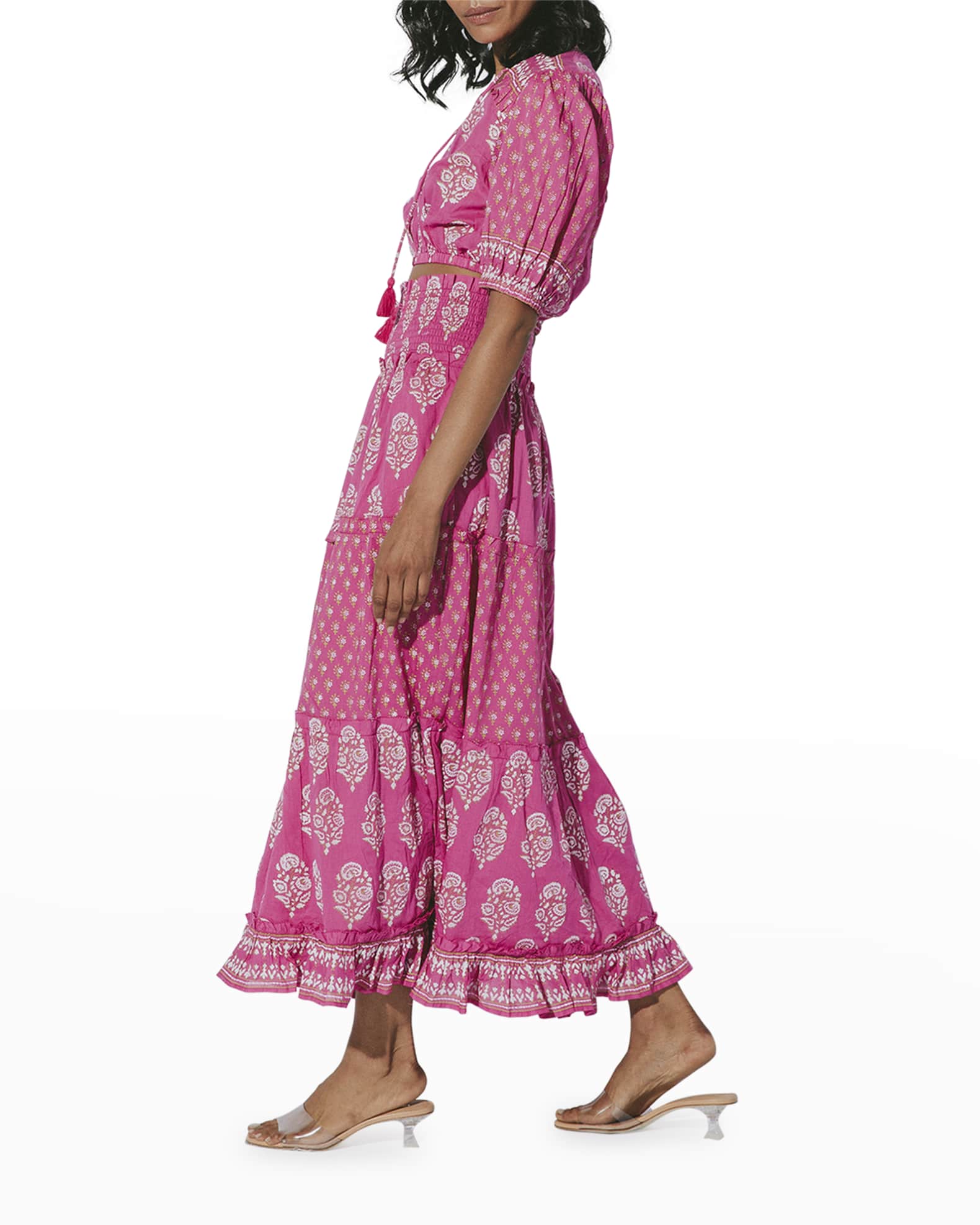 Cleobella Bali Tiered Organic Cotton Maxi Skirt Neiman Marcus