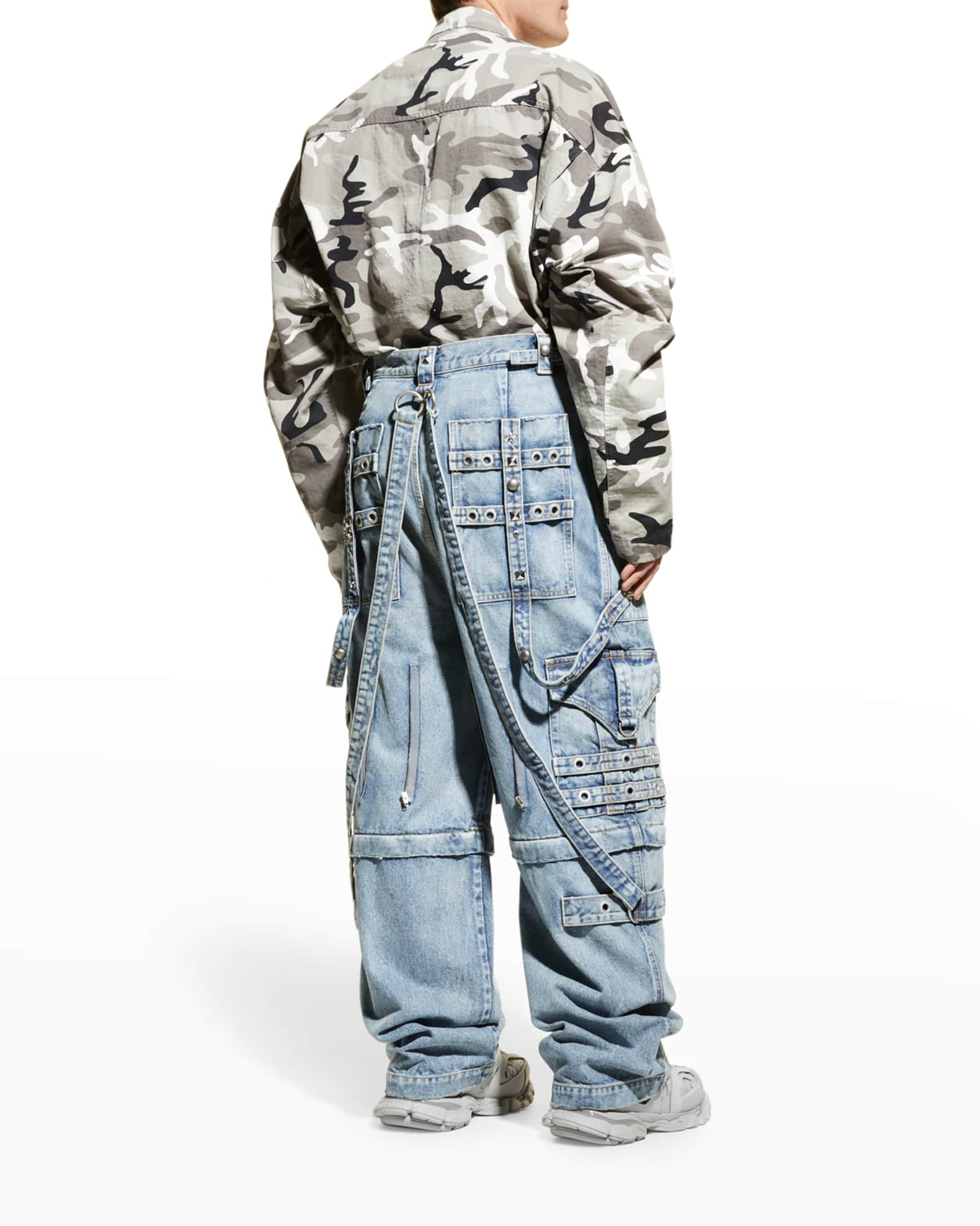 Balenciaga Men's Raver Baggy Denim Pants | Neiman Marcus