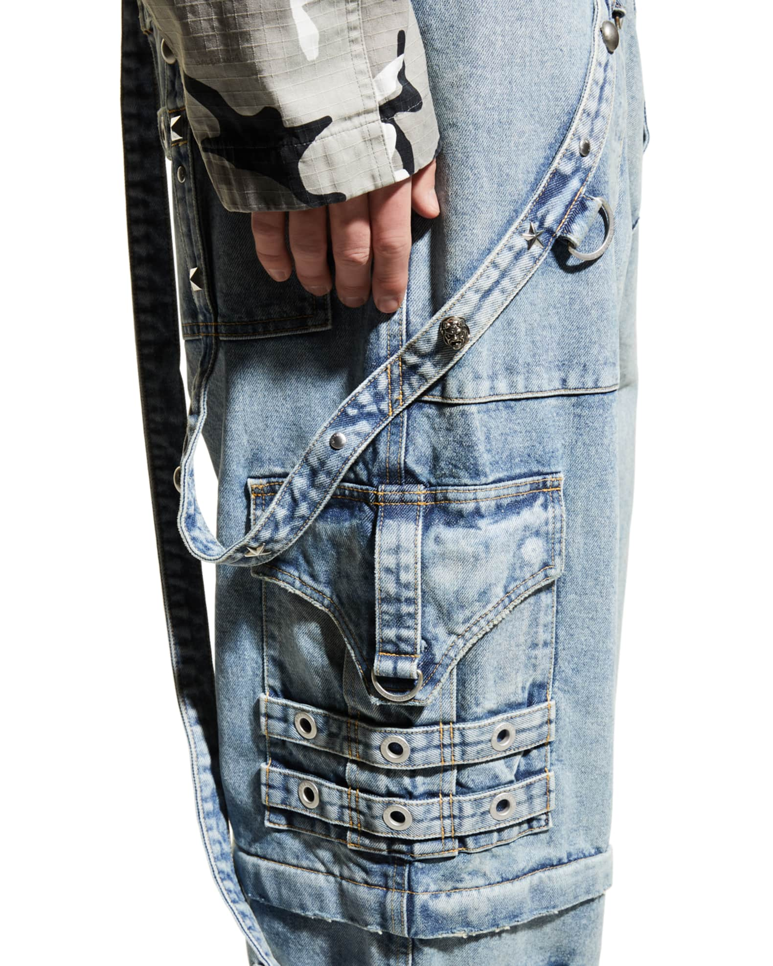 Balenciaga Men's Raver Baggy Denim Pants | Neiman Marcus