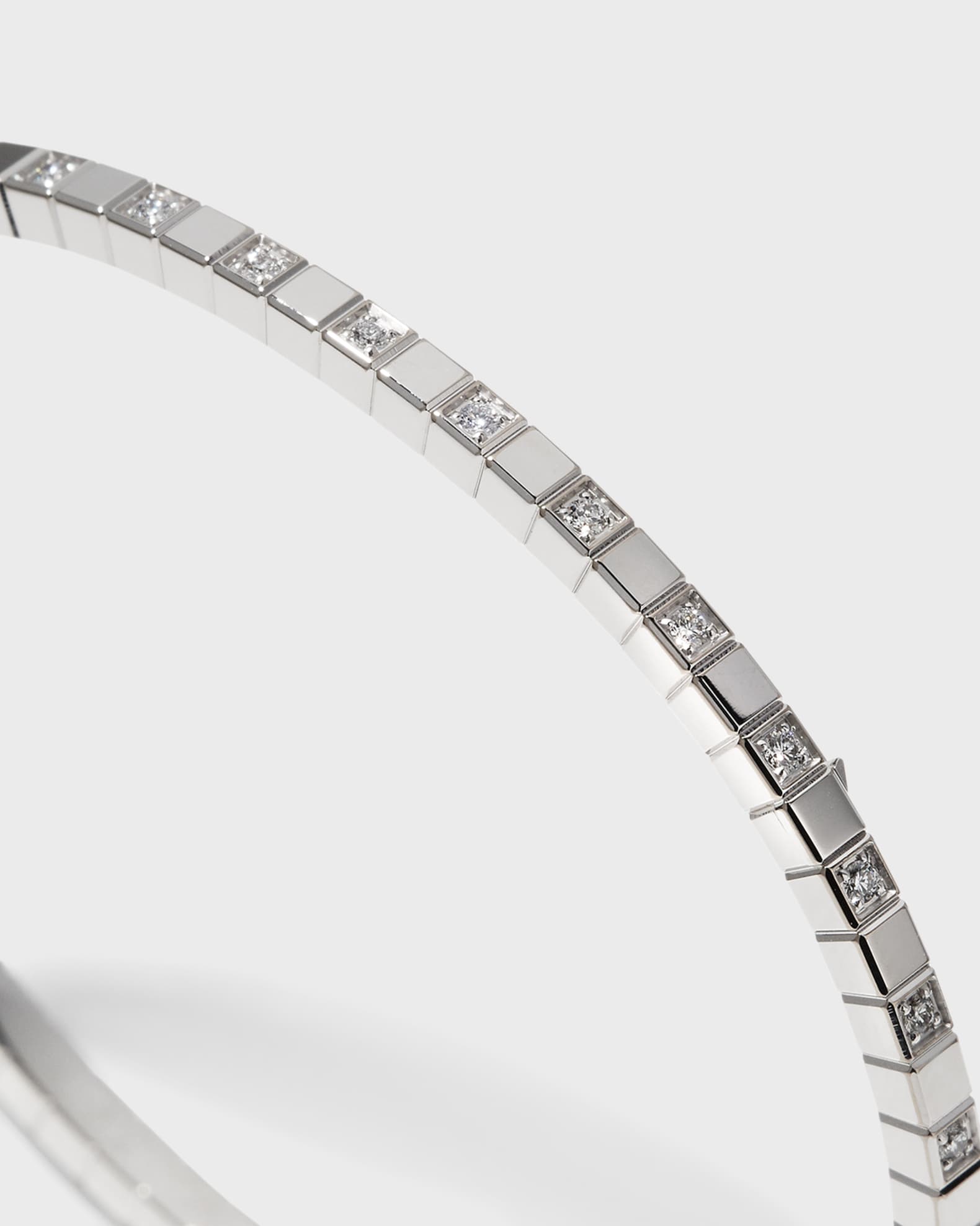 Ice Cube 18K White Gold Semi-Diamond Bangle Bracelet | Neiman Marcus
