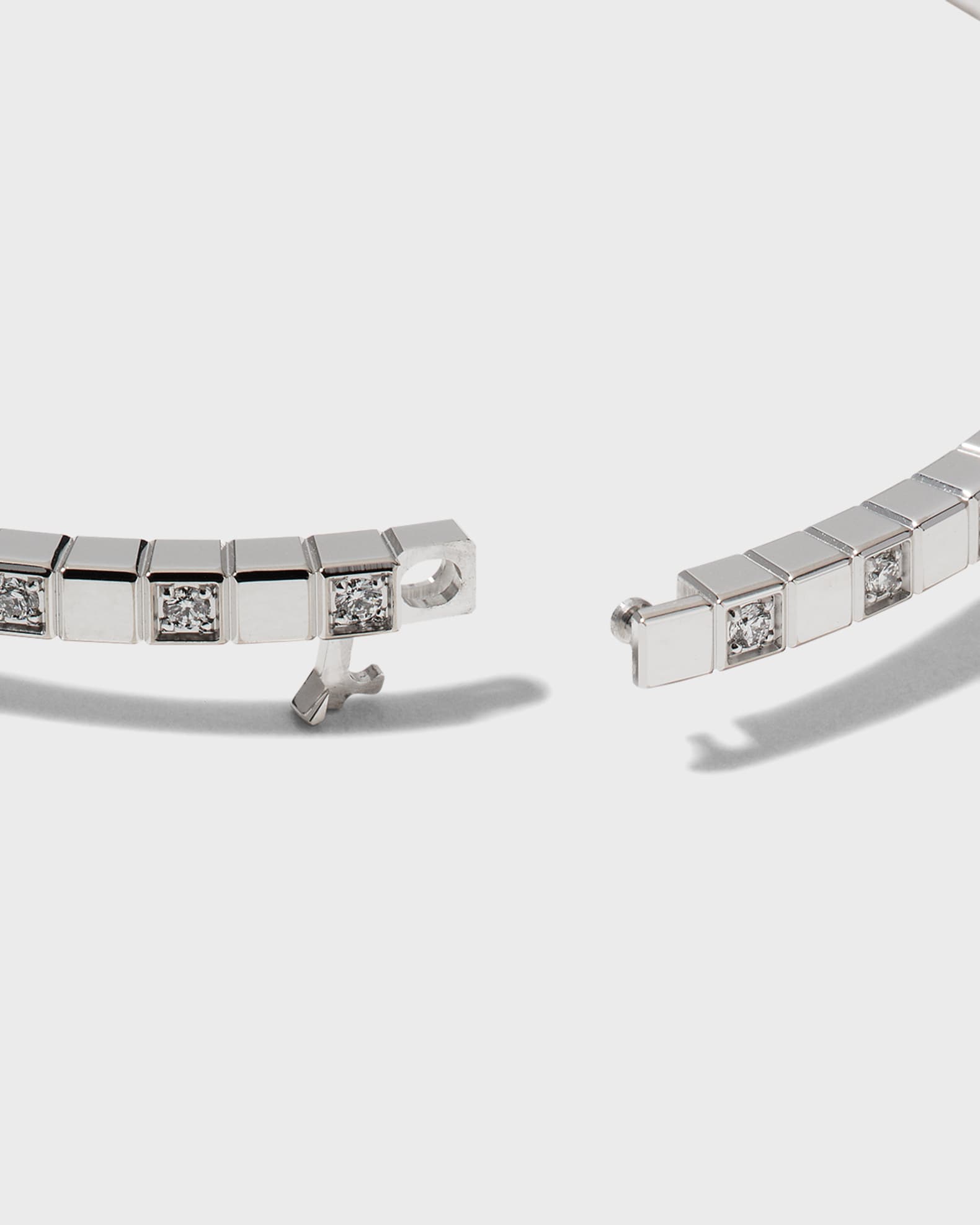 Ice Cube 18K White Gold Semi-Diamond Bangle Bracelet | Neiman Marcus