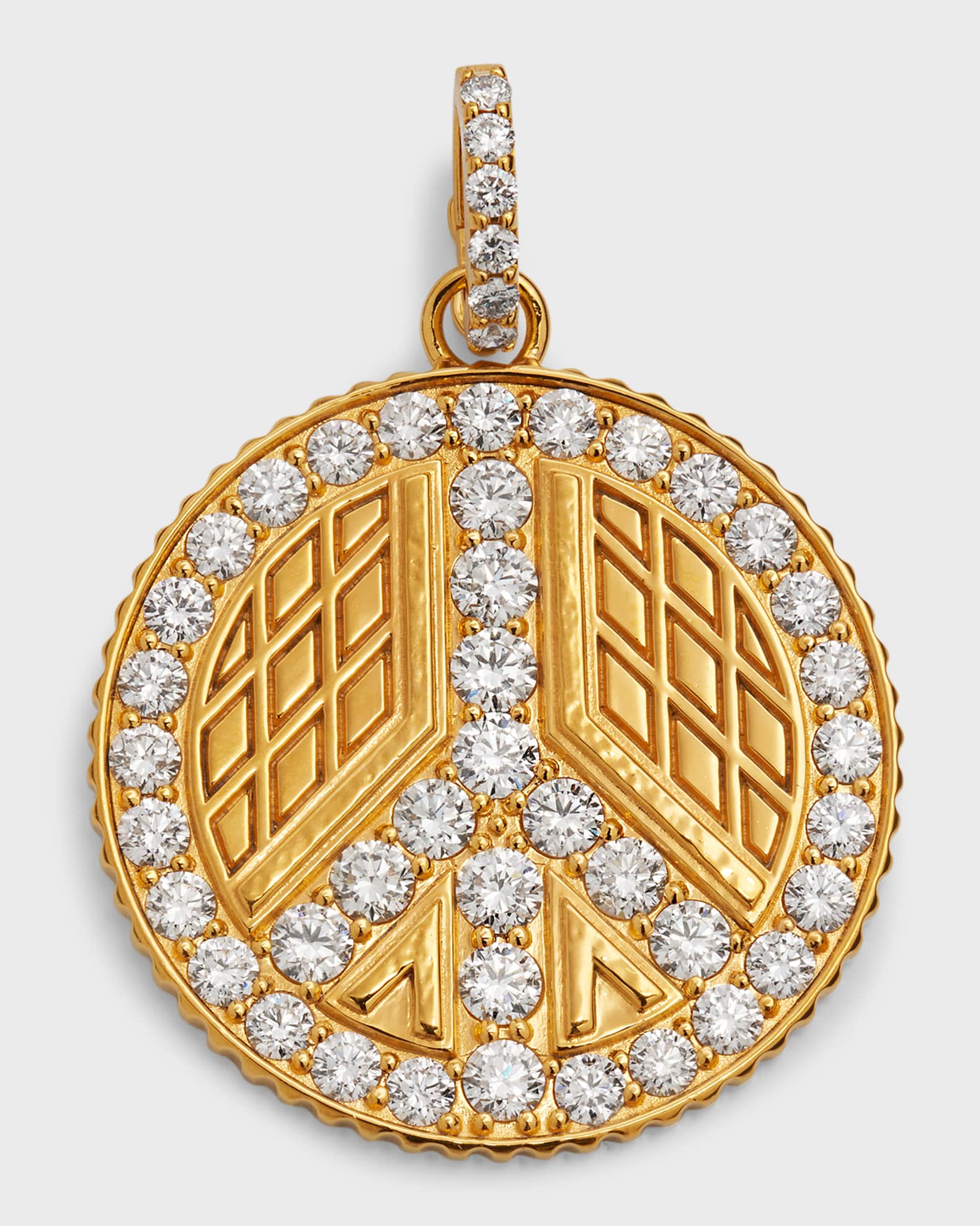 Diamond peace sign pendant Clearance