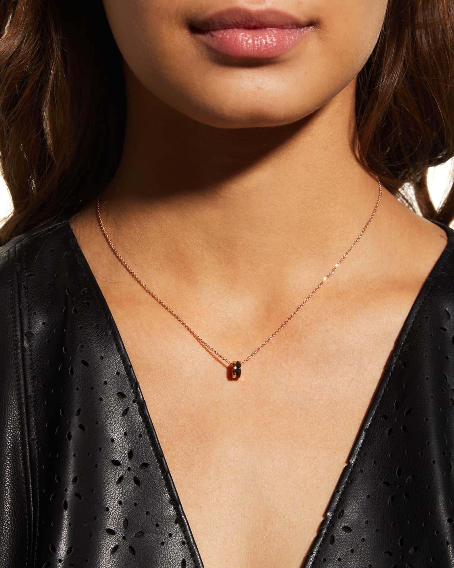 Quatre 18K Rose Gold & Brown PVD Mini Pendant Necklace 1