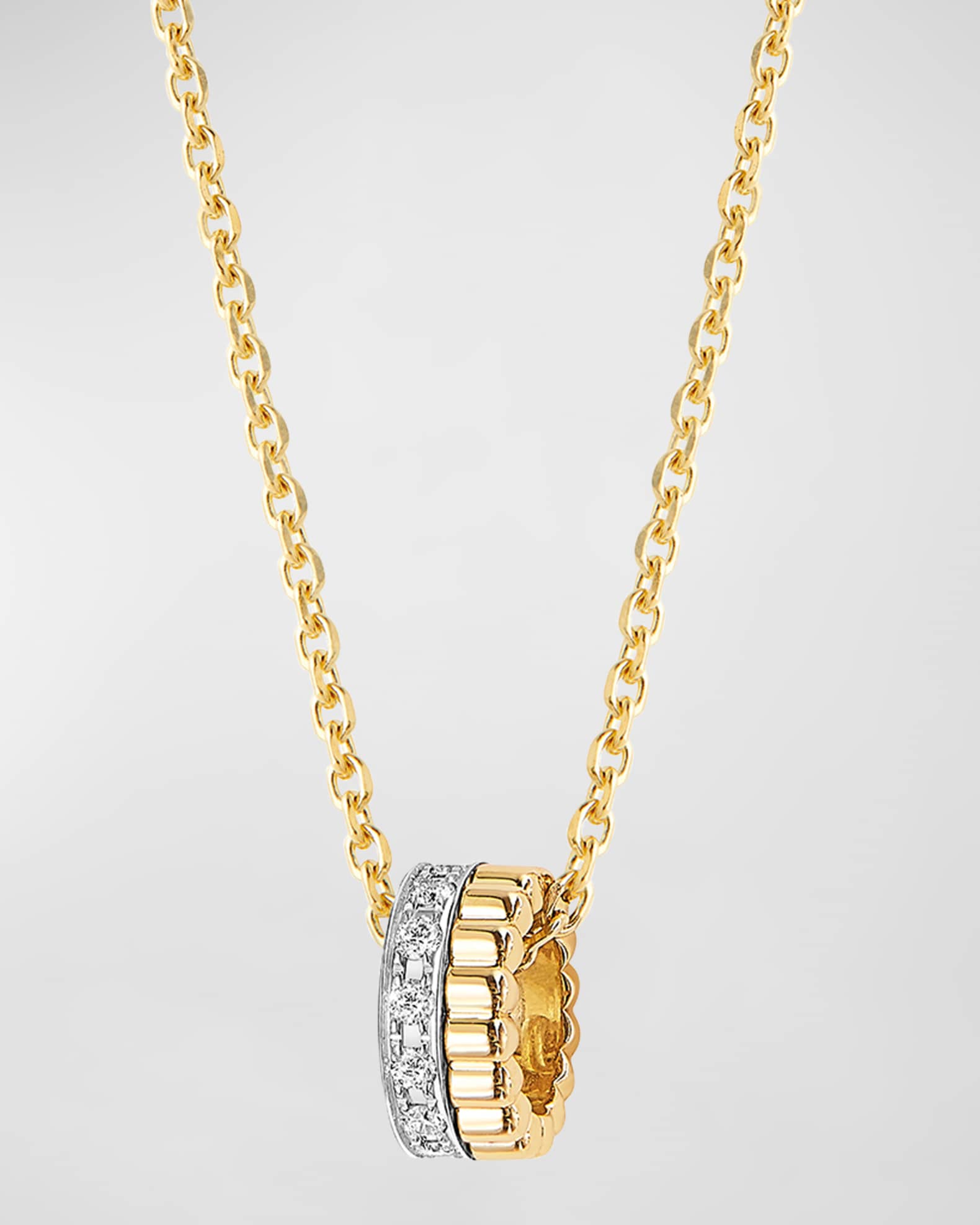 Boucheron Mini Quatre Radiant Edition Pendant Necklace in Yellow Gold, White Gold and Diamonds