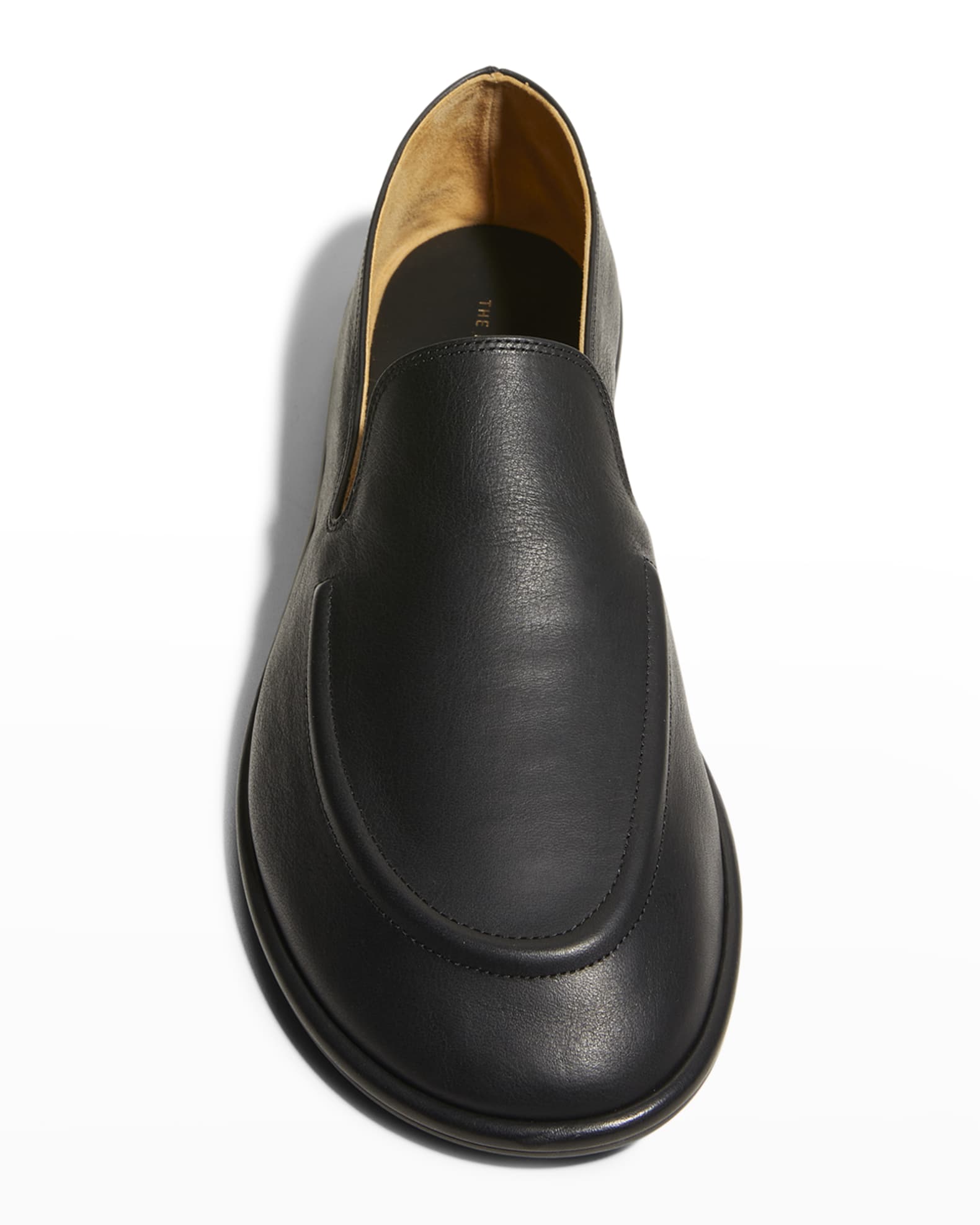 THE ROW Canal Leather Slip-On Loafers | Neiman Marcus