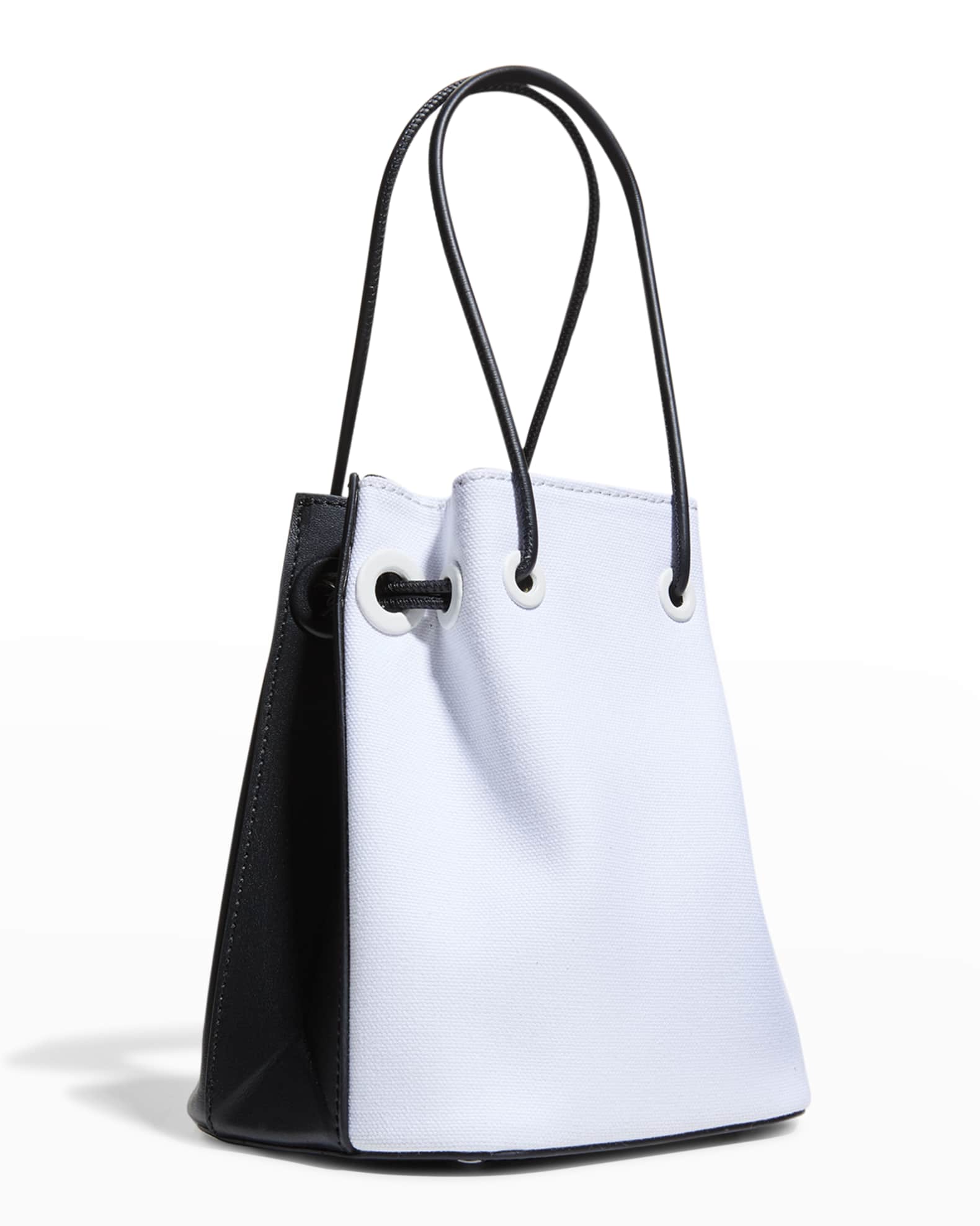 MEDEA Mini Bicolor Calf Leather Bucket Bag | Neiman Marcus