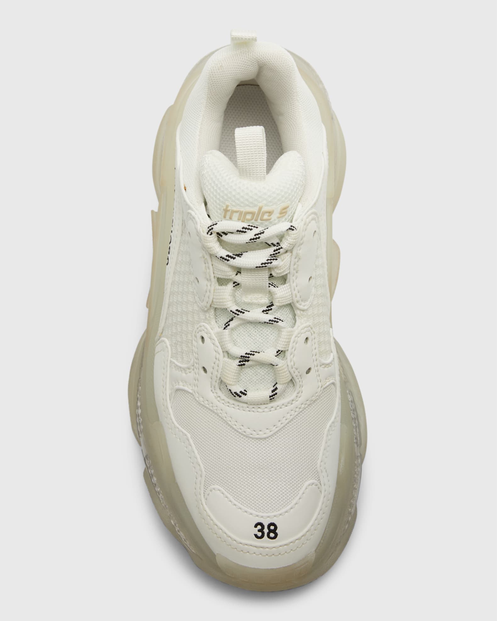 靴 Balenciaga Triple S Clear Sole 43 BALENCIAGA Triple S Clear Sole logo-embroidered faux leather and