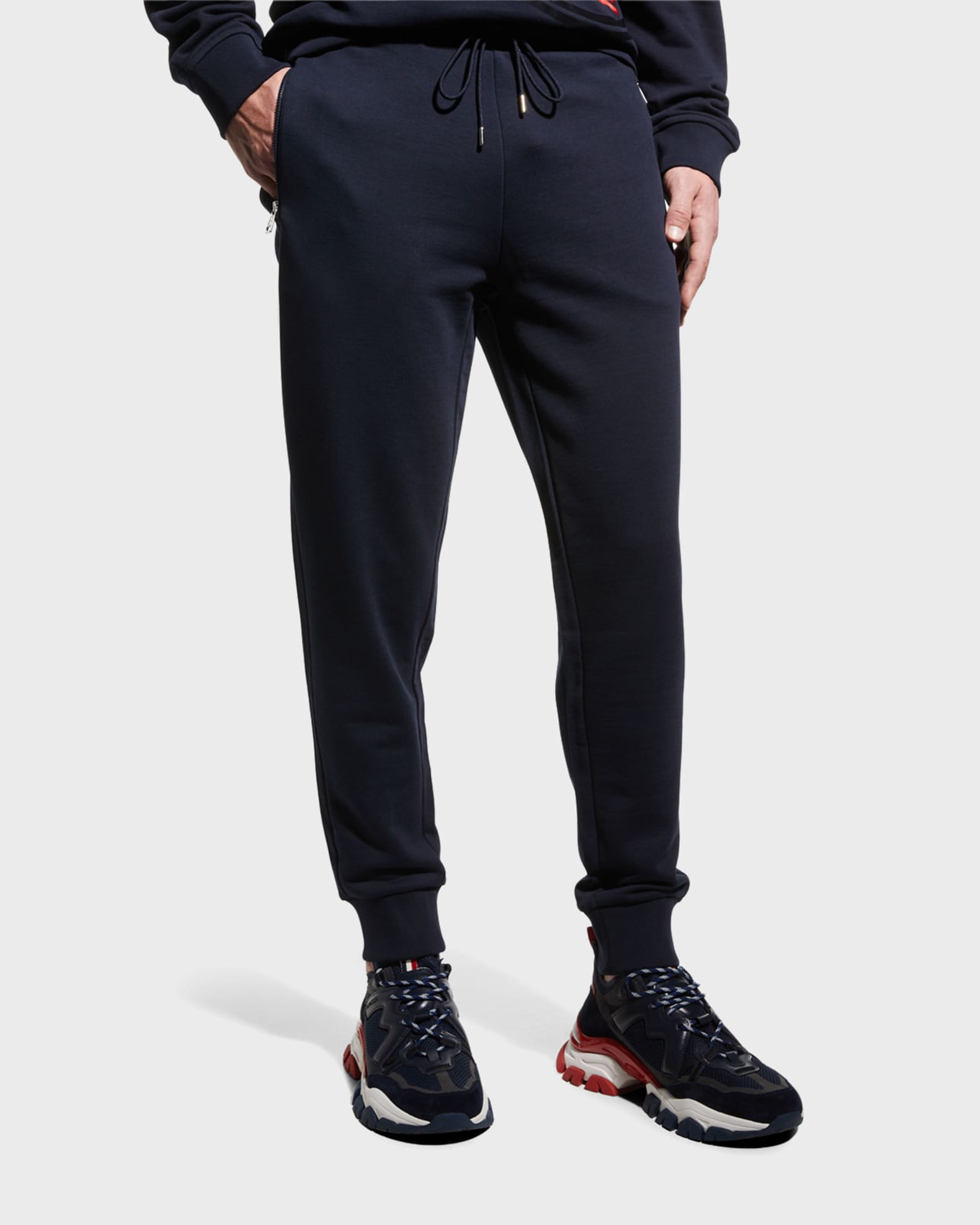Moncler Men s Logo Side Zip Sweatpants Neiman Marcus