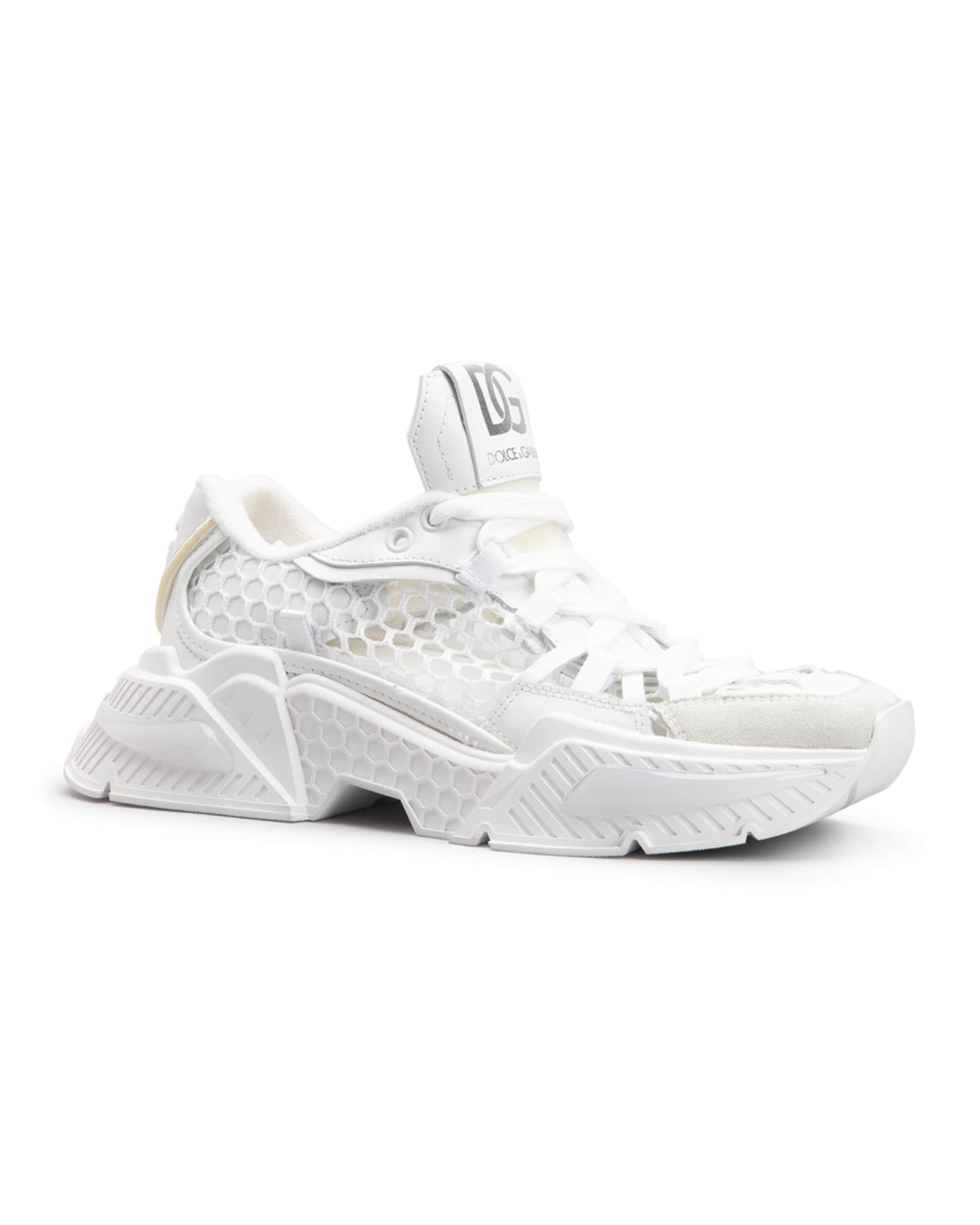 Dolce&Gabbana Air Master Net Leather Chunky Sneakers | Neiman Marcus