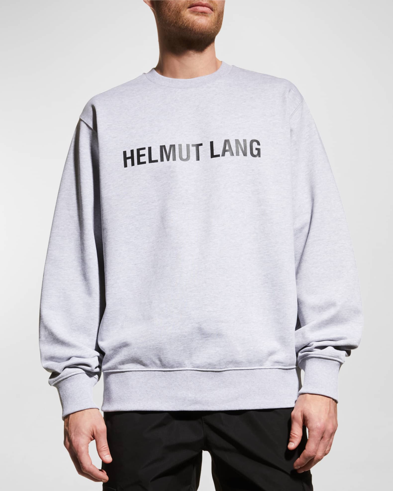 Helmut Lang Men's Core Logo Terry Sweatshirt | Neiman Marcus