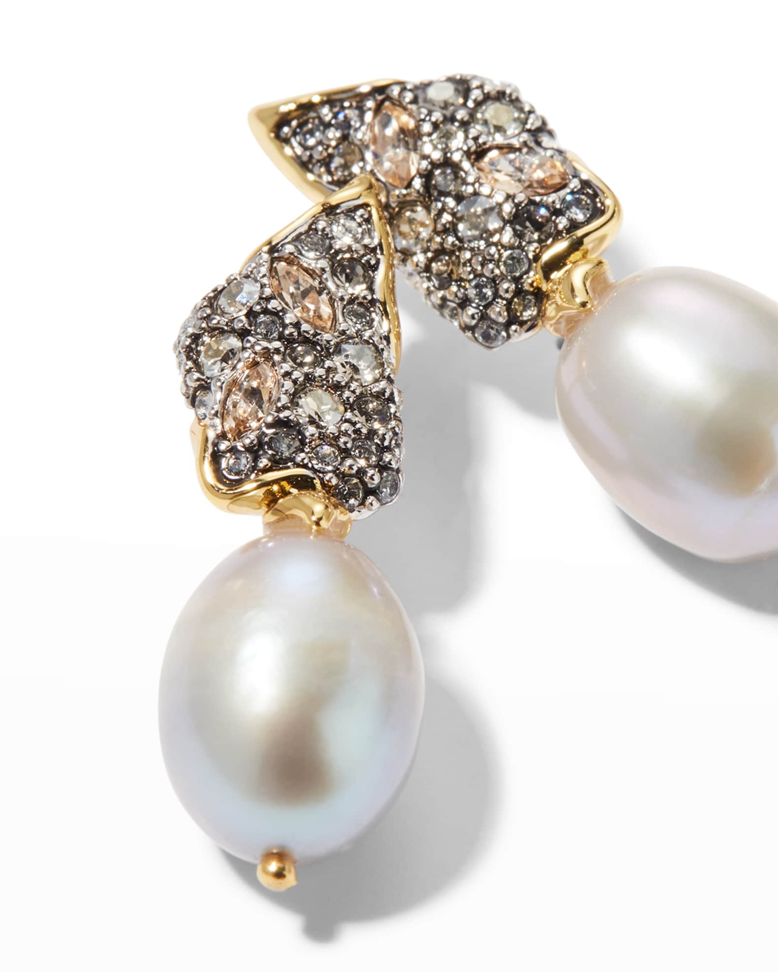 Alexis Bittar Solanales Crystal Angled Post Drop Earrings with Pearls ...
