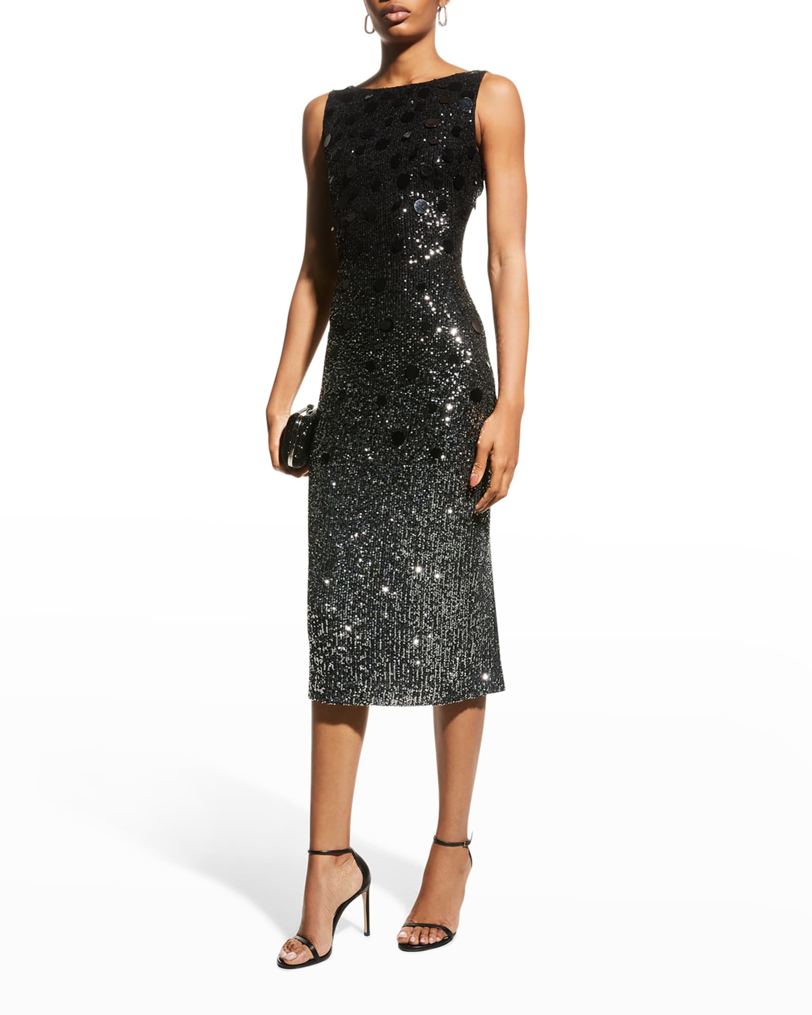 Badgley Mischka Collection Ombre Sequin Sheath Dress Neiman Marcus 3315