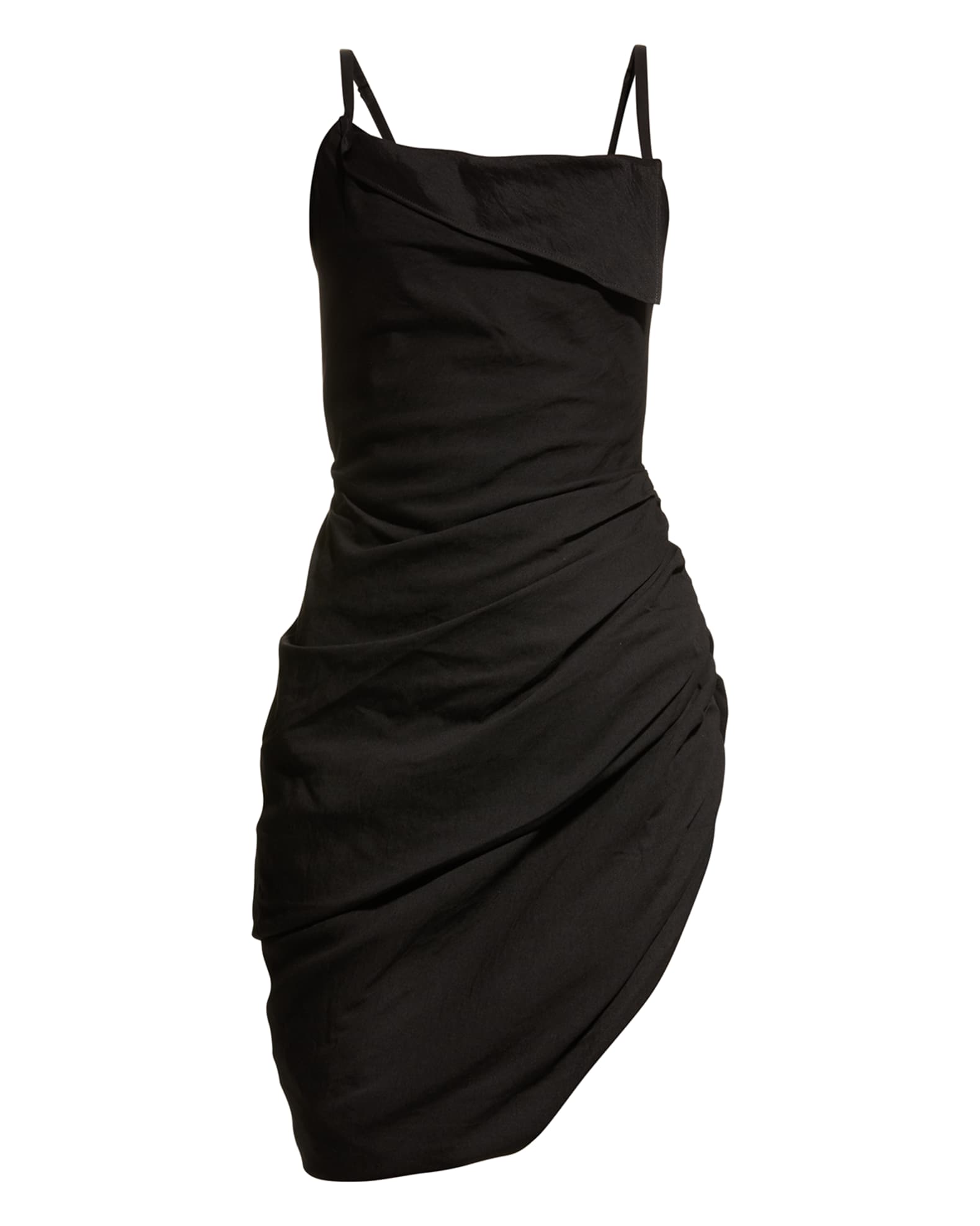 Jacquemus Saudade Draped Asymmetric Mini Dress | Neiman Marcus