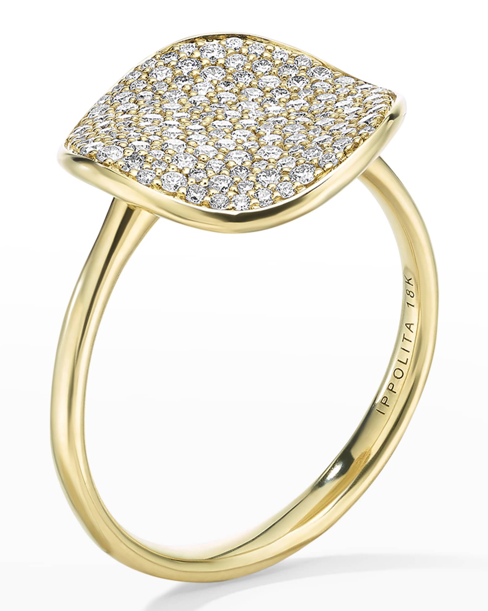Medium Flower Ring in 18K Gold with Diamonds  1