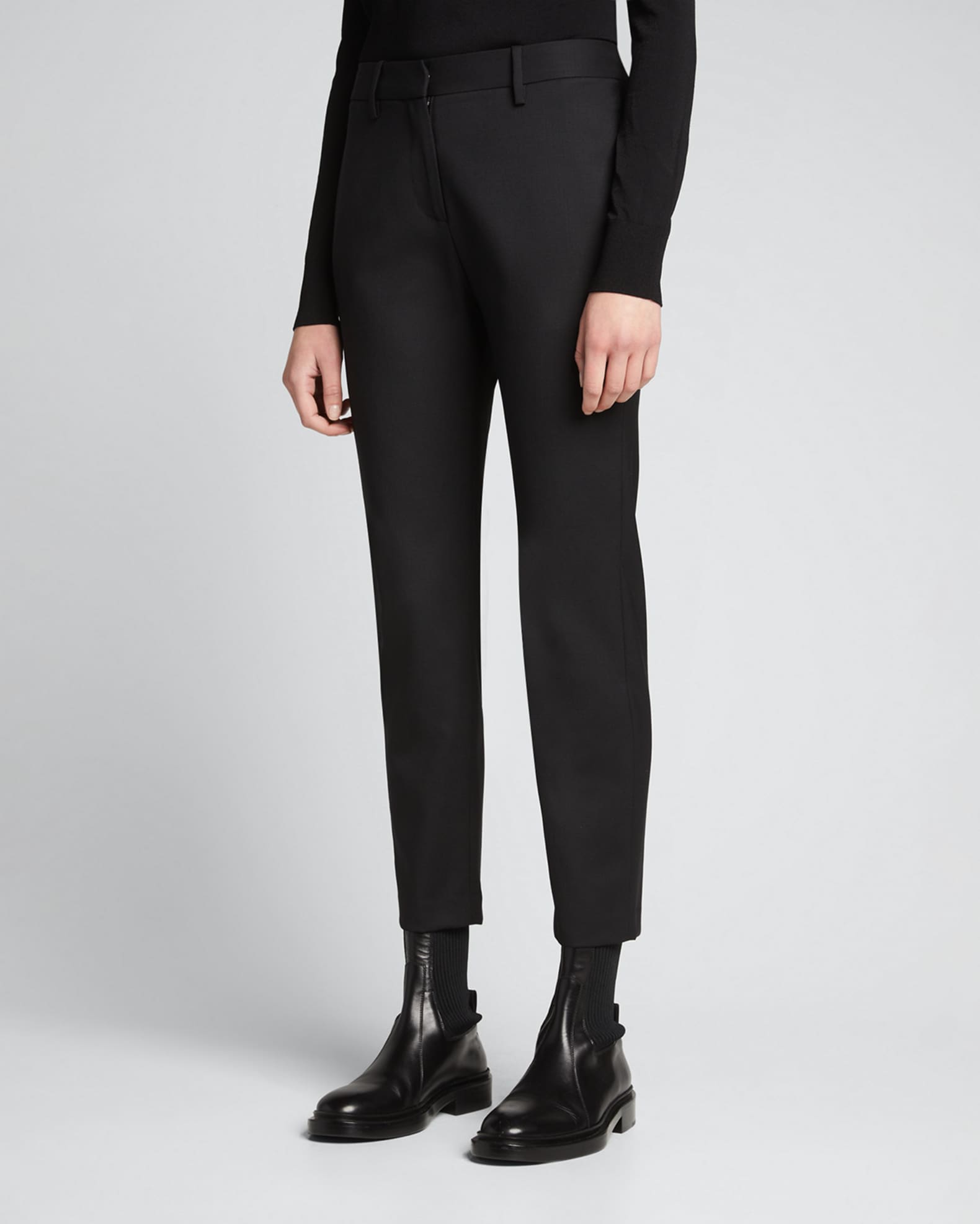 Nili Lotan Skinny-Leg Ankle Wool Pants | Neiman Marcus