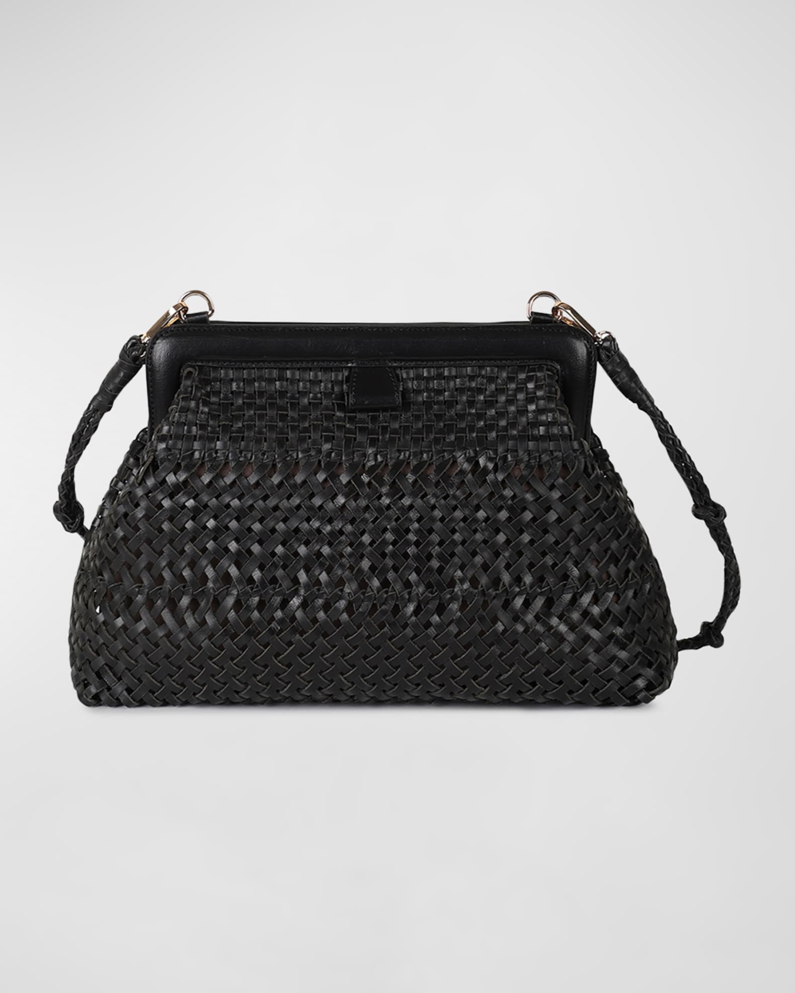 Rafe Fernanda Woven Leather Clutch Bag | Neiman Marcus
