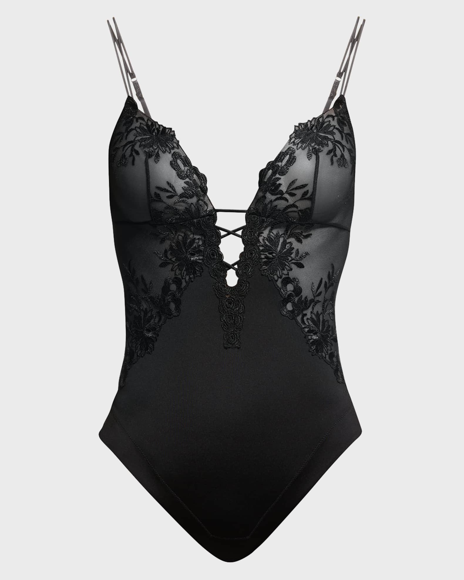 La Perla Zephyr Sheer Embroidered Bodysuit Neiman Marcus