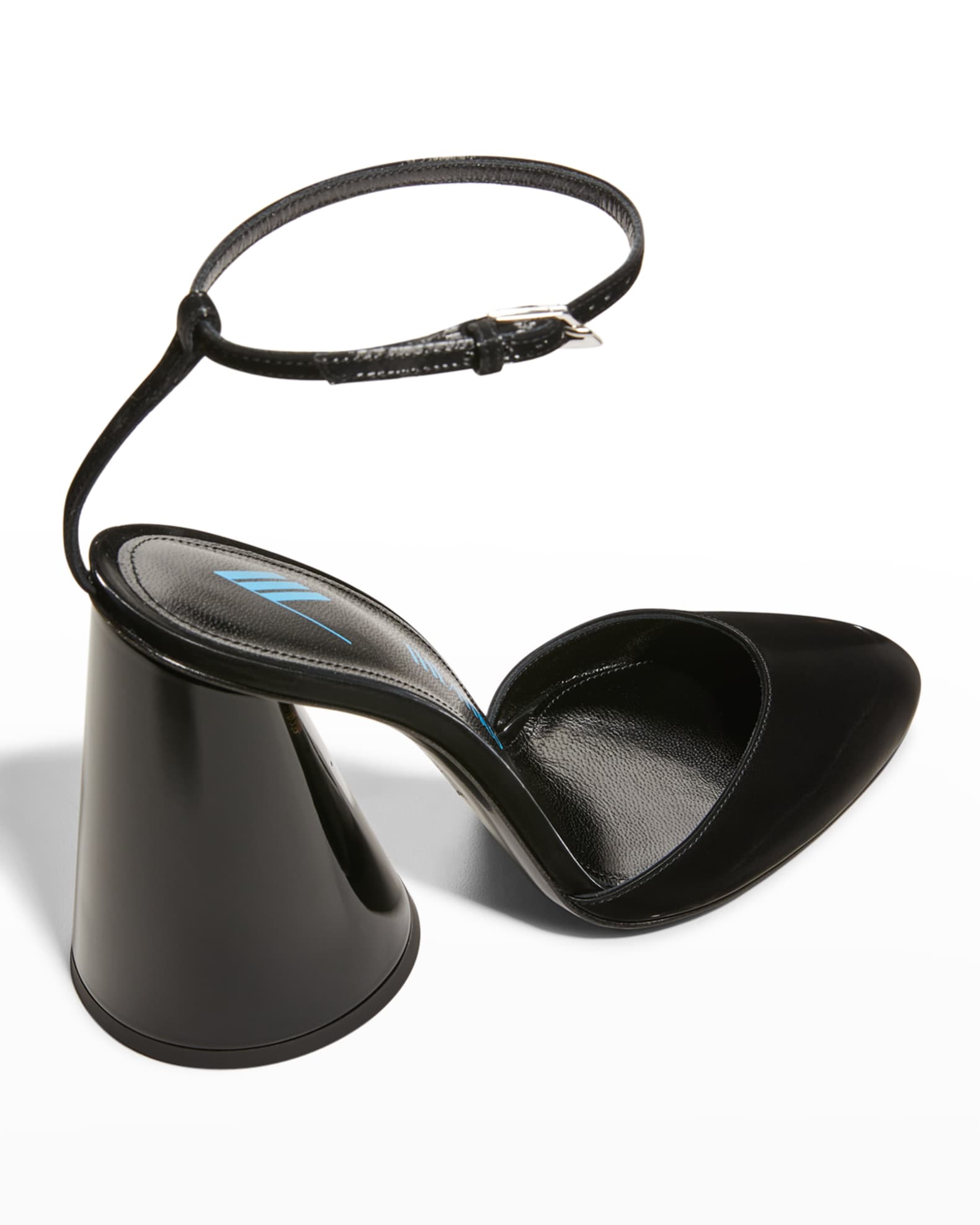 The Attico Luz Leather Ankle-Strap Pumps | Neiman Marcus