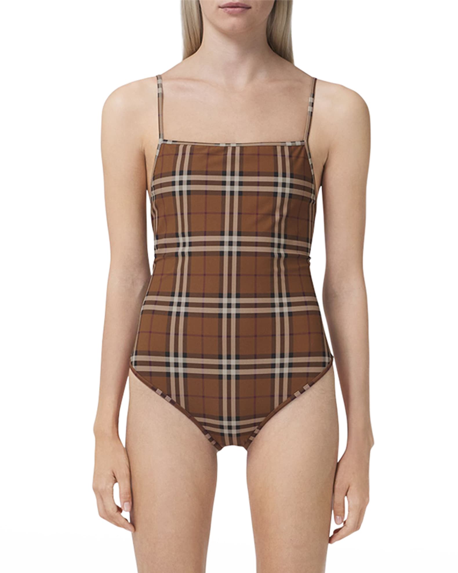 Burberry Delia Check OnePiece Swimsuit Neiman Marcus