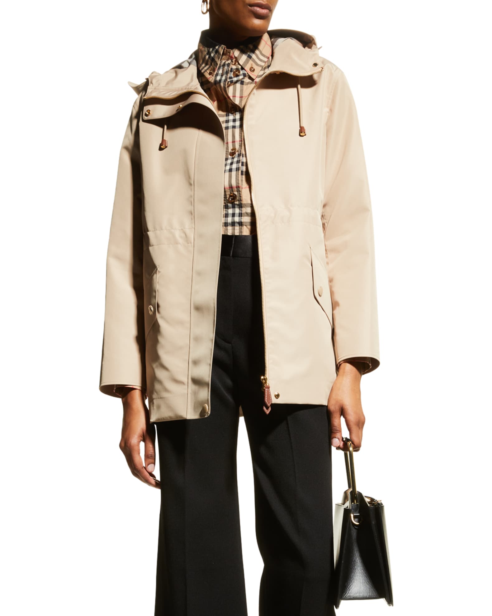 Burberry Binham Hooded Varsity Jacket | Neiman Marcus