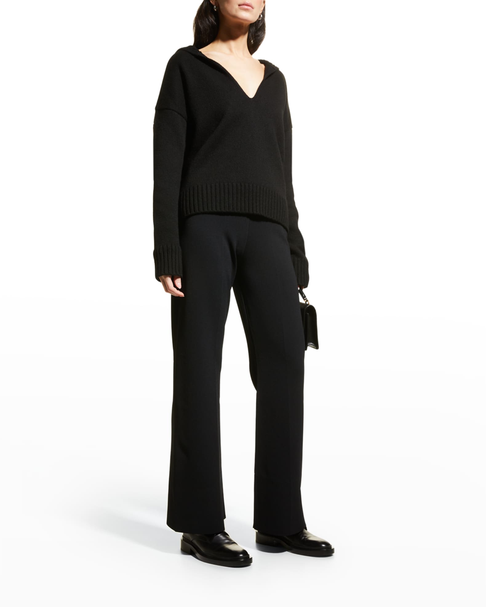 Jil Sander Oversized Cashmere V-Neck Sweater | Neiman Marcus