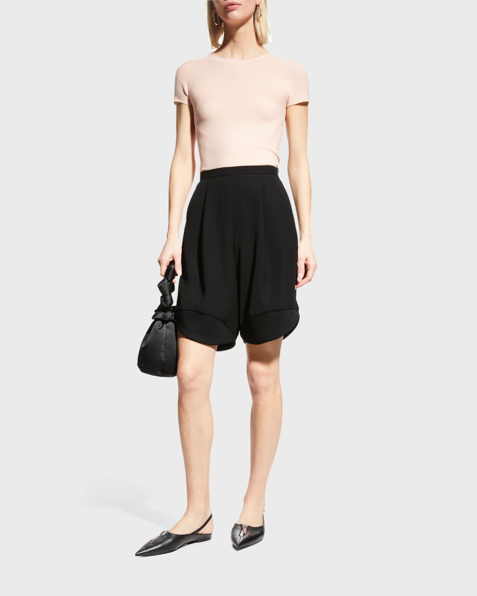 パンツ GIORGIO ARMANI Women Shorts  Burmudas GW000168 TE10071 001 Giorgio Armani Techno Cady Bermuda Shorts | Neiman Marcus