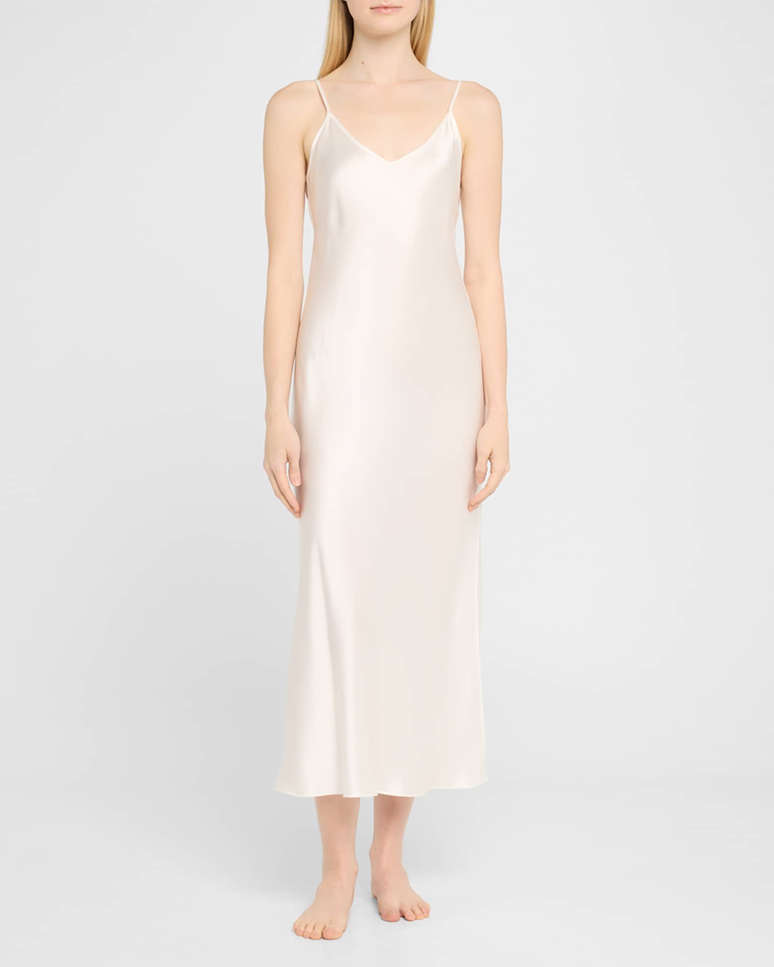 Long Silk Satin Nightgown 1