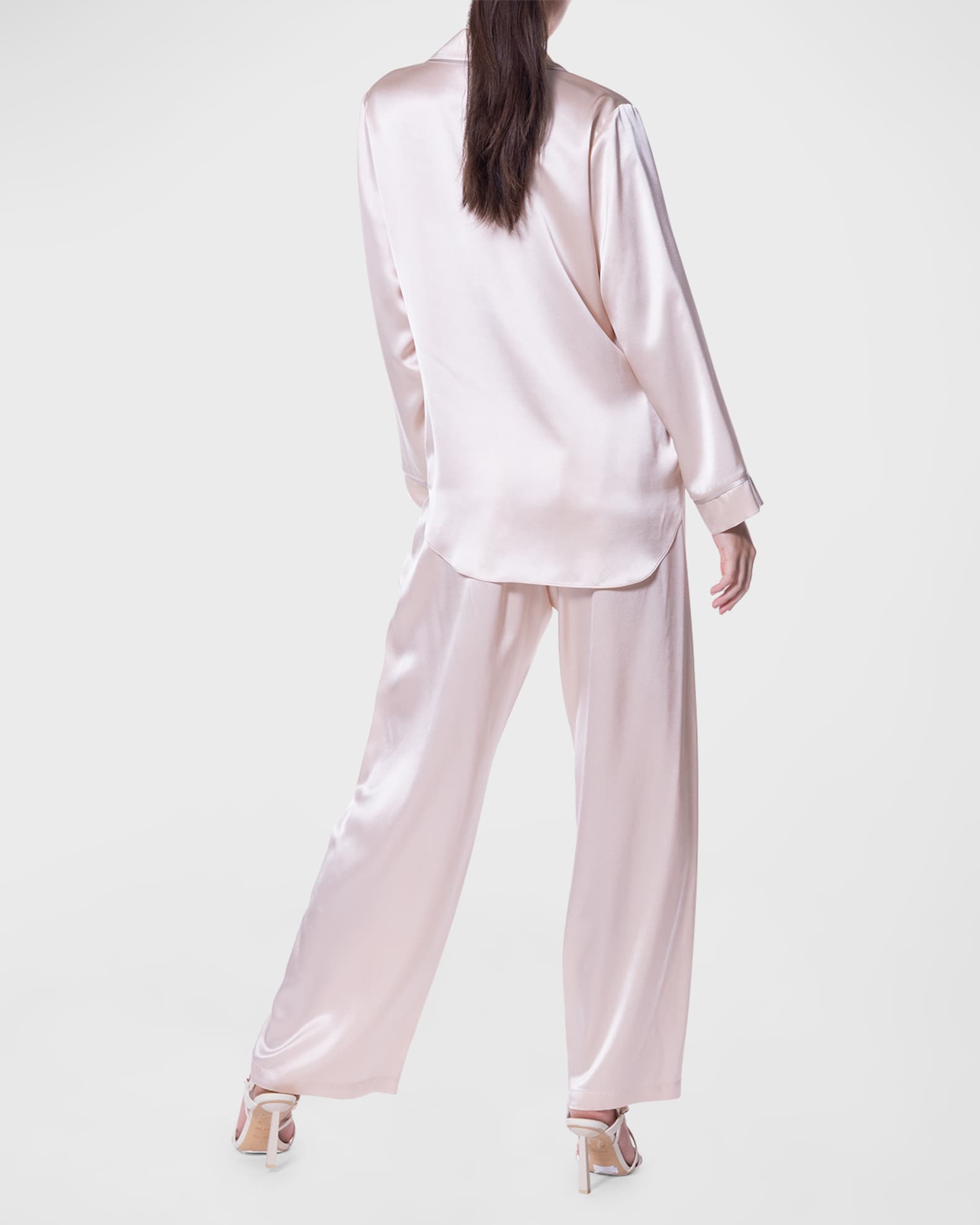 Christine Lingerie Spa Silk Satin Pajama Set Neiman Marcus 