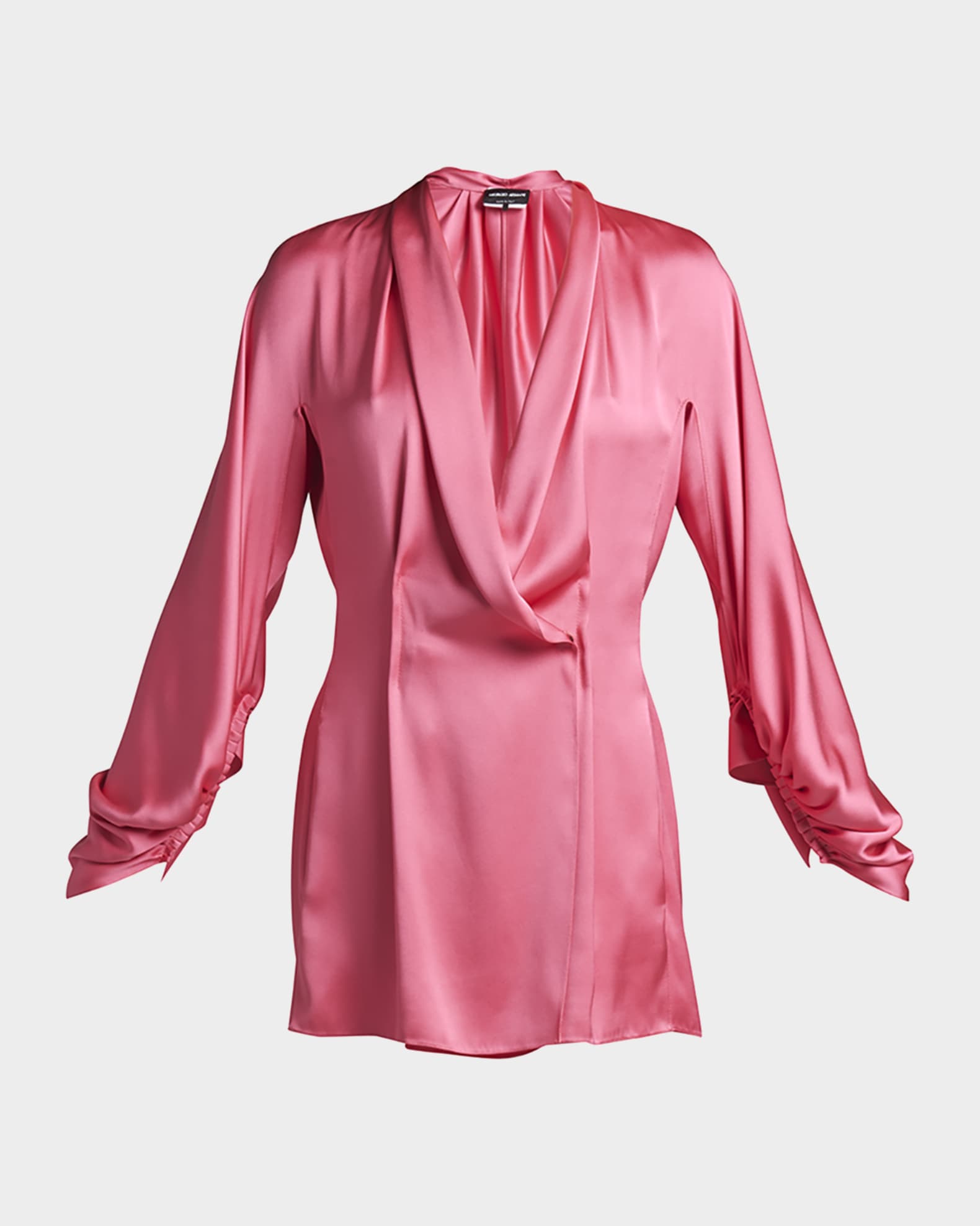 Draped Silk Tunic Blouse 0