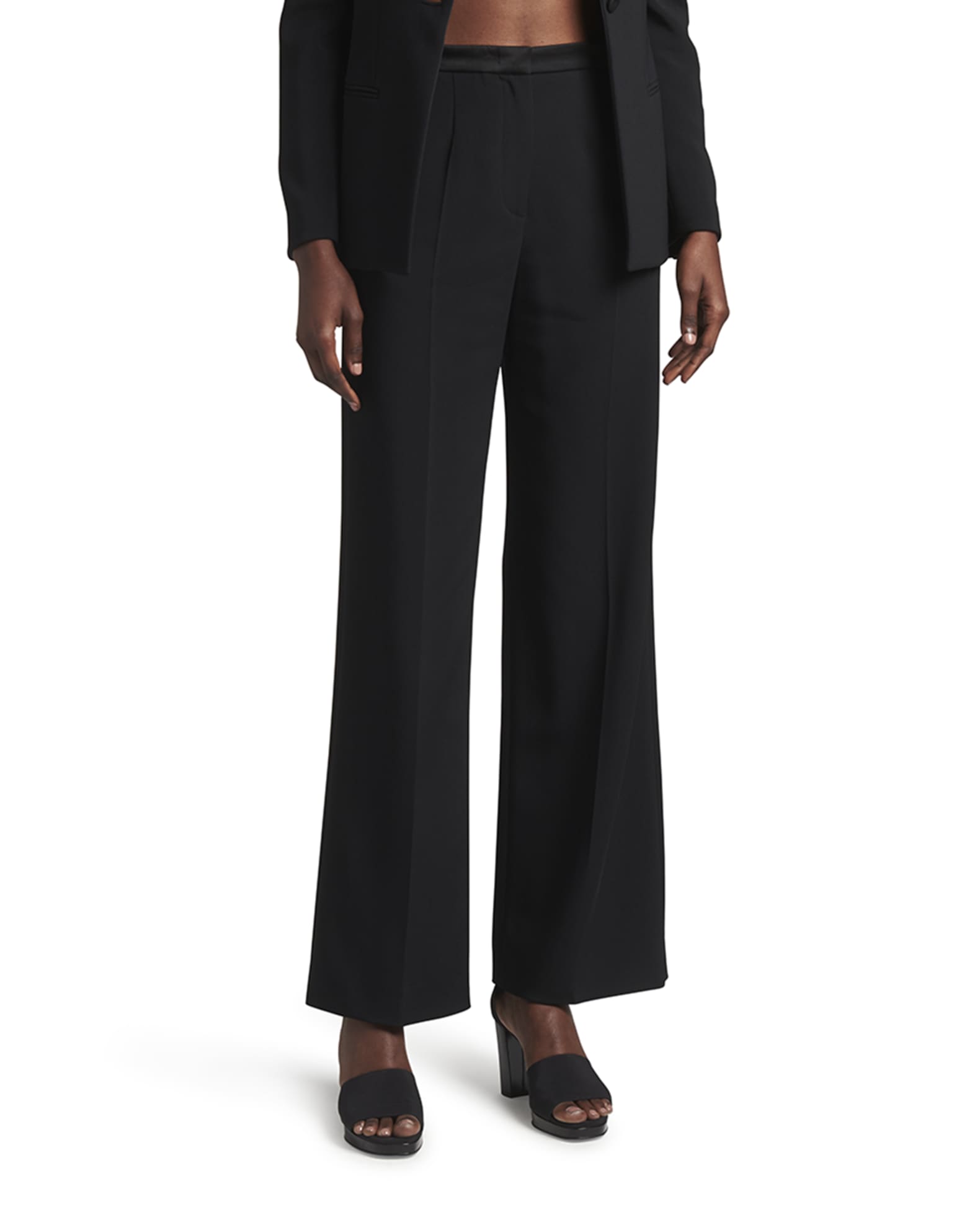 Armani Collezioni gray wide straight leg trousers pants