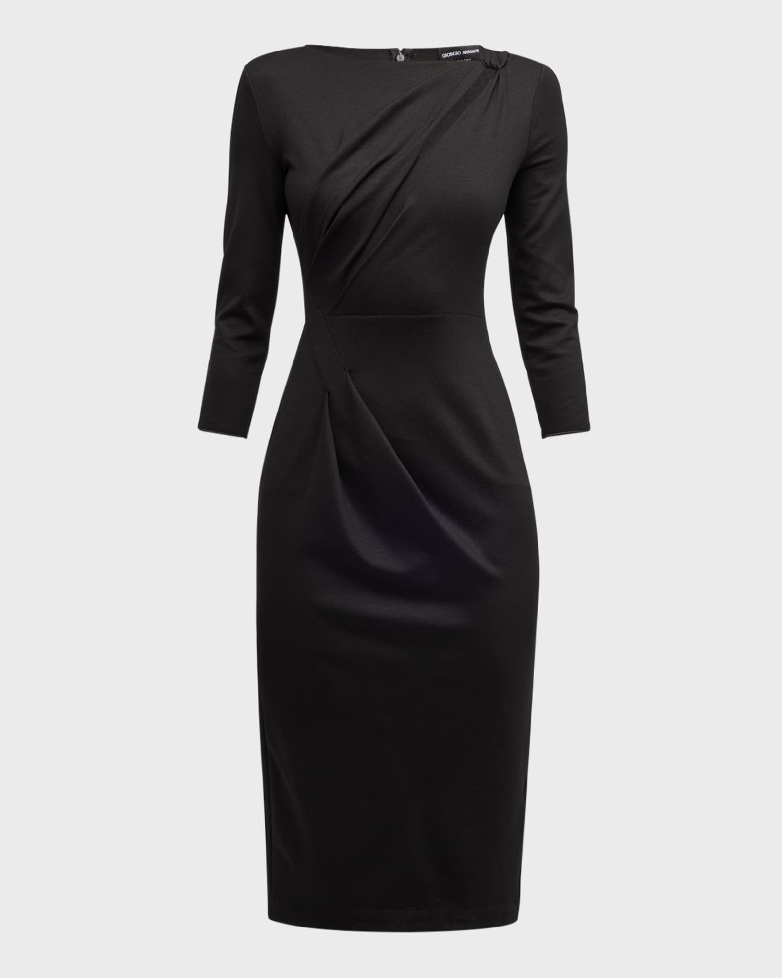Giorgio Armani Asymmetric Keyhole Midi Dress | Neiman Marcus