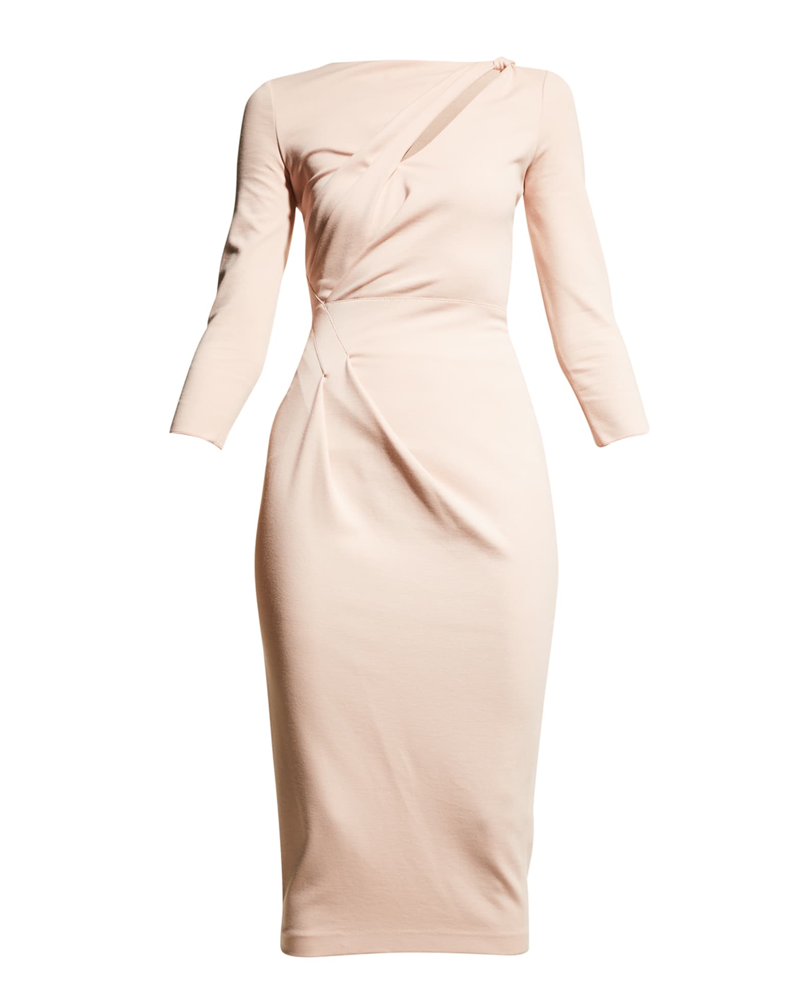 Giorgio Armani Asymmetric Twist-Keyhole Jersey Midi Dress
