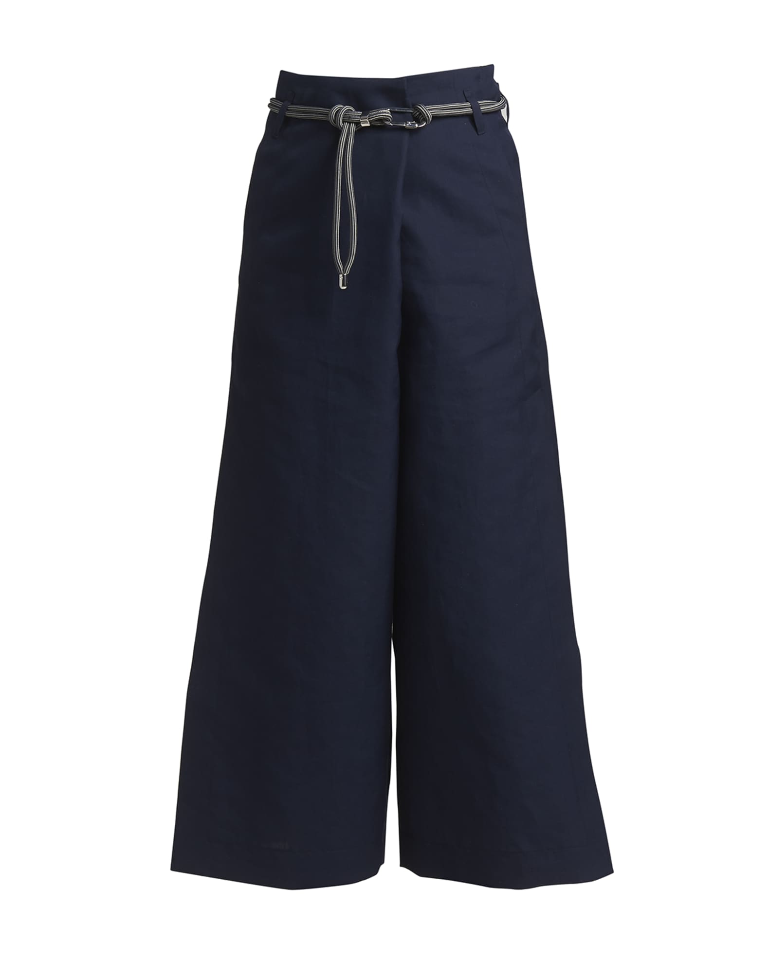 Giorgio Armani Carabiner Rope Belted Wide-Leg Trousers | Neiman Marcus
